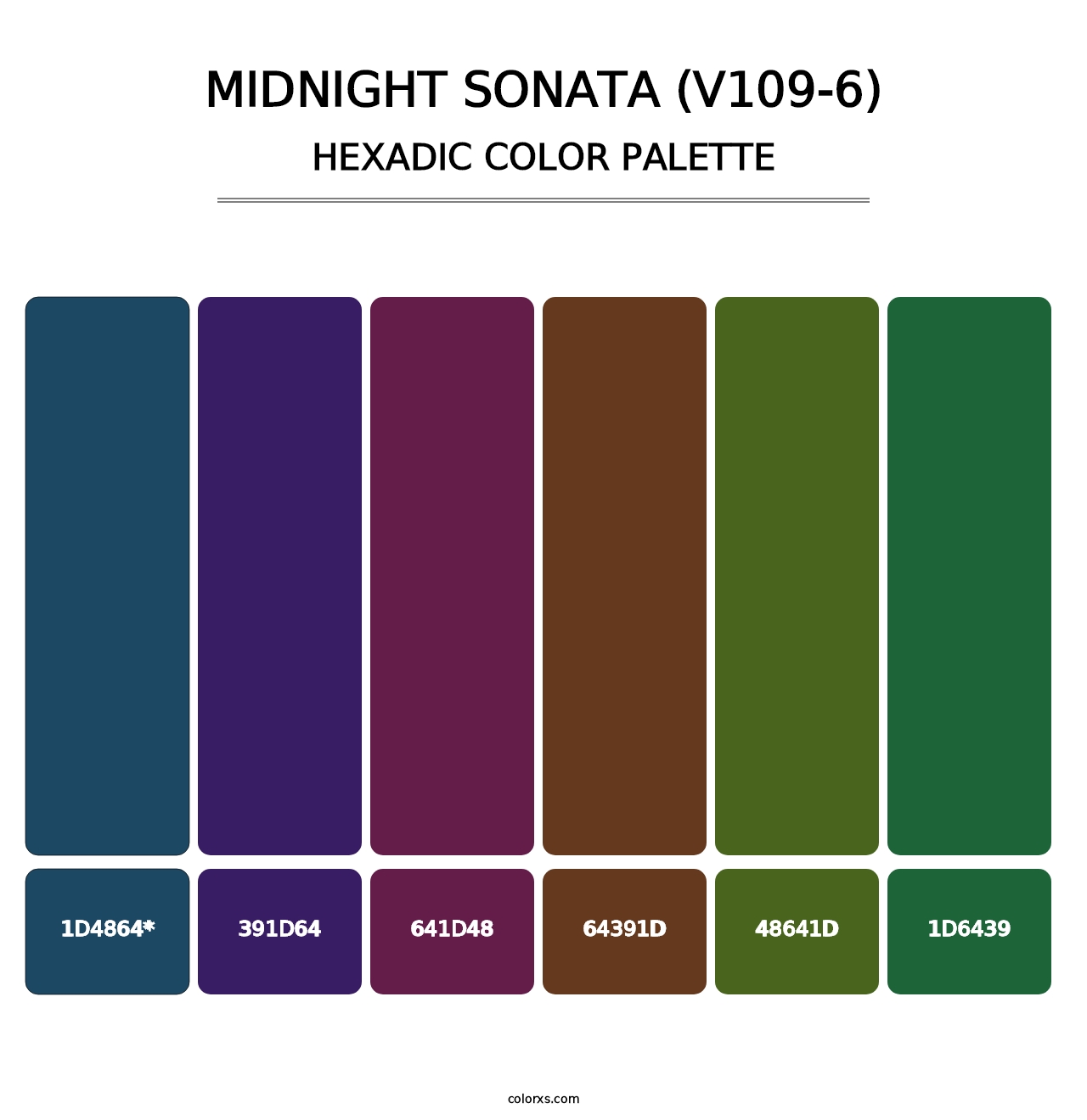 Midnight Sonata (V109-6) - Hexadic Color Palette