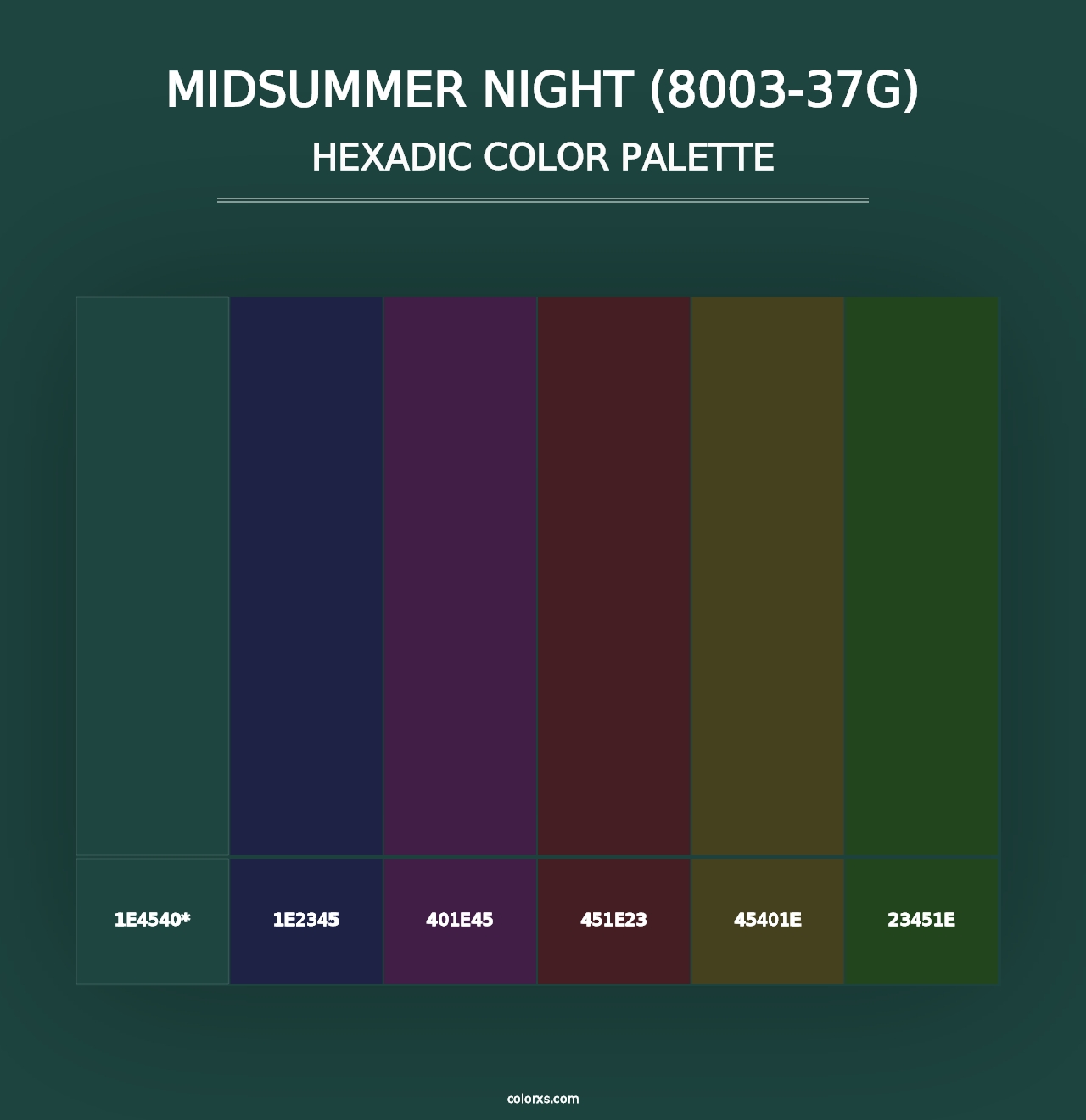 Midsummer Night (8003-37G) - Hexadic Color Palette