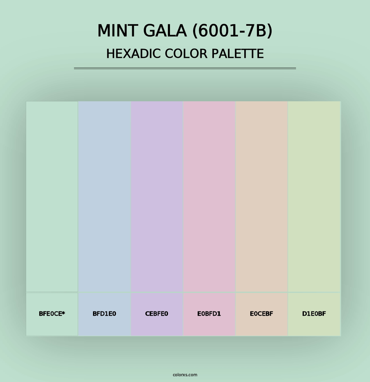 Mint Gala (6001-7B) - Hexadic Color Palette