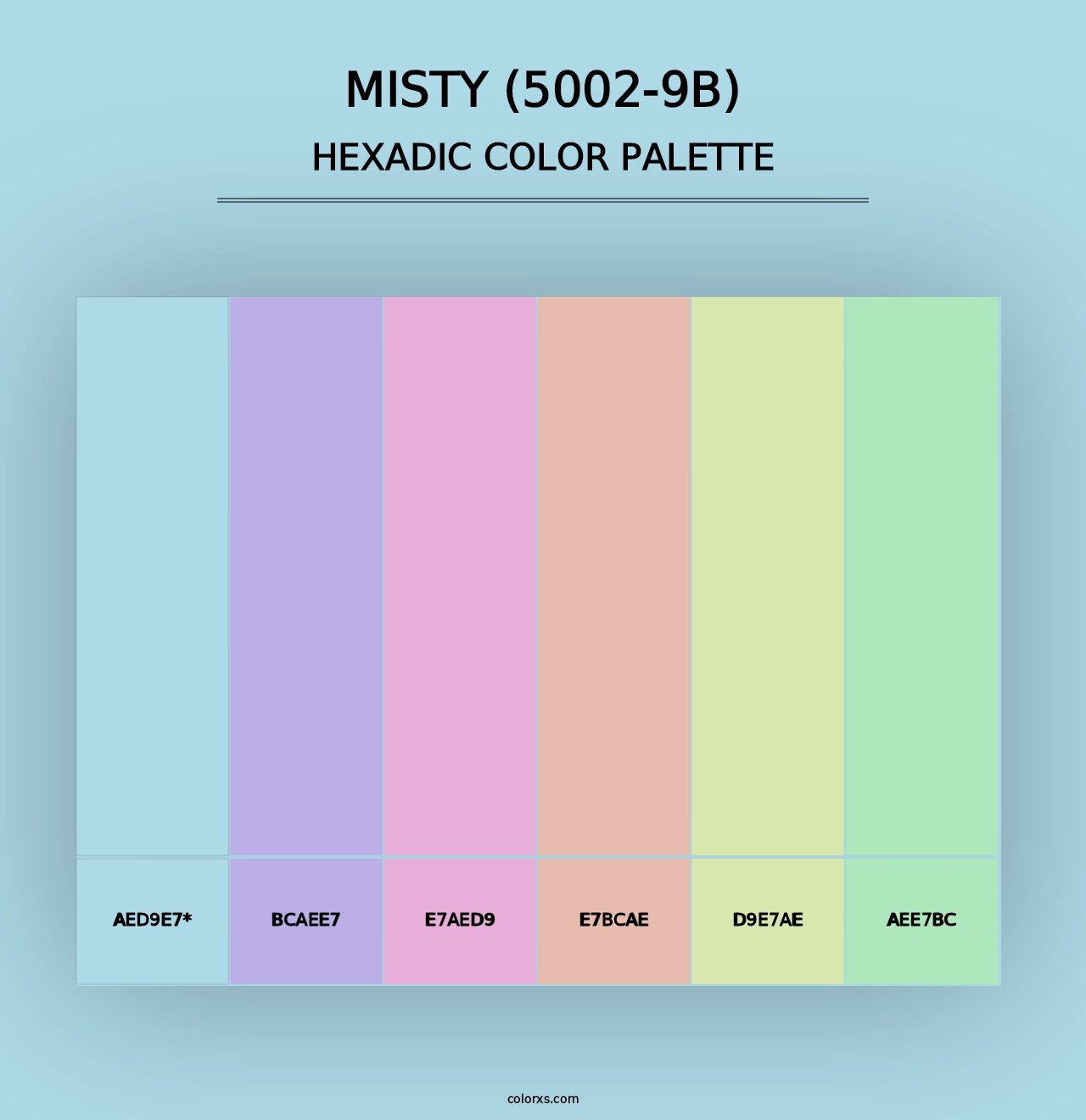 Misty (5002-9B) - Hexadic Color Palette