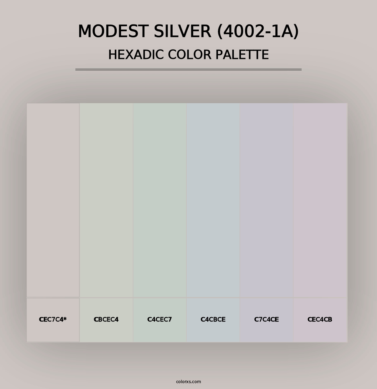 Modest Silver (4002-1A) - Hexadic Color Palette