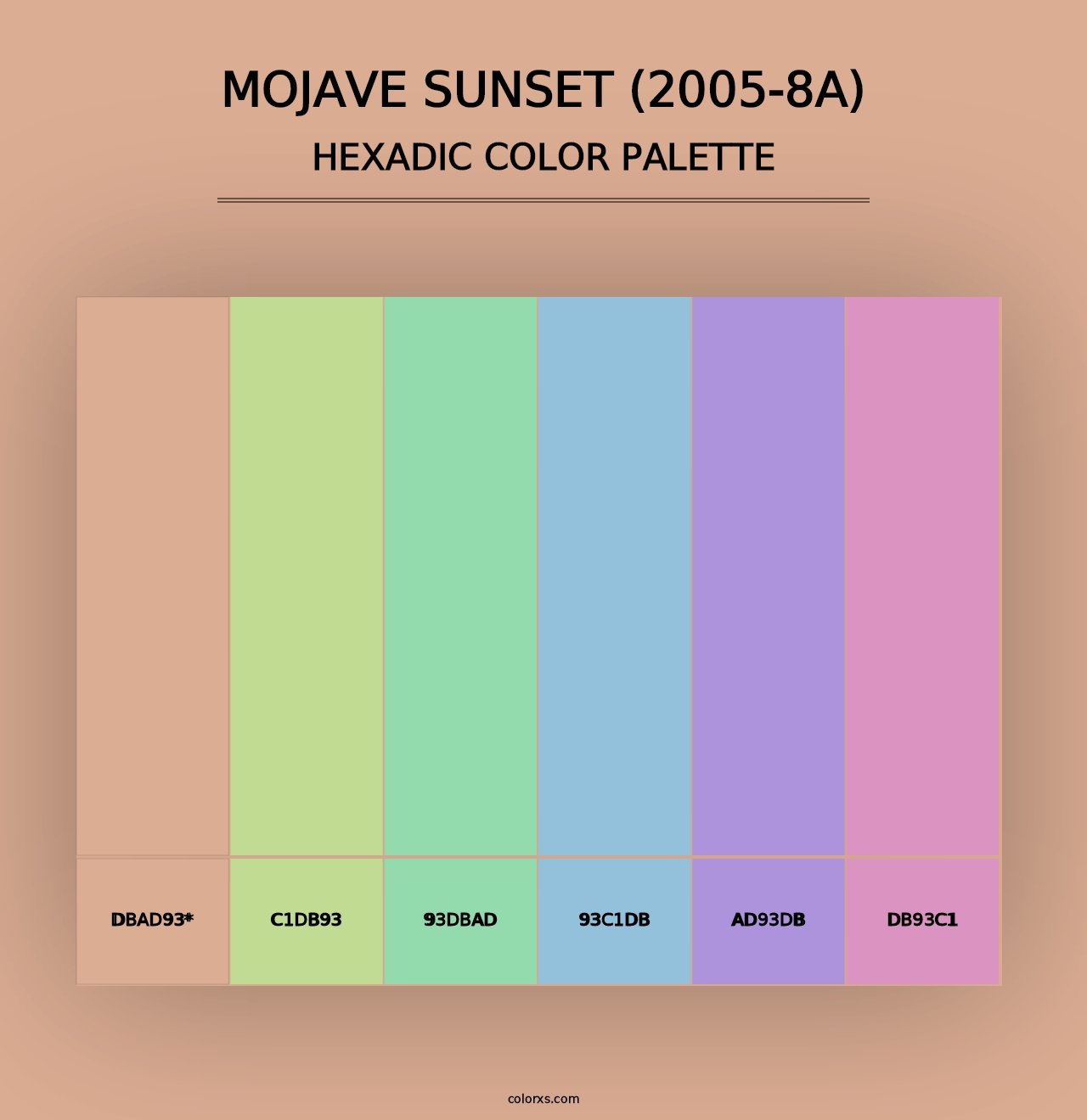 Mojave Sunset (2005-8A) - Hexadic Color Palette