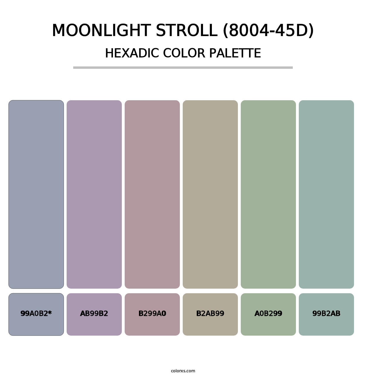 Moonlight Stroll (8004-45D) - Hexadic Color Palette