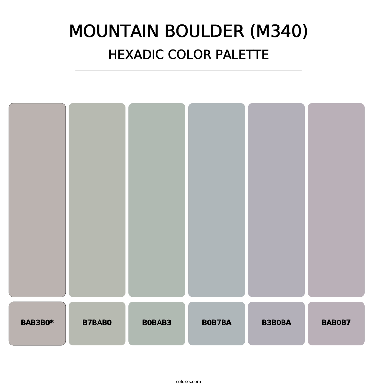 Mountain Boulder (M340) - Hexadic Color Palette