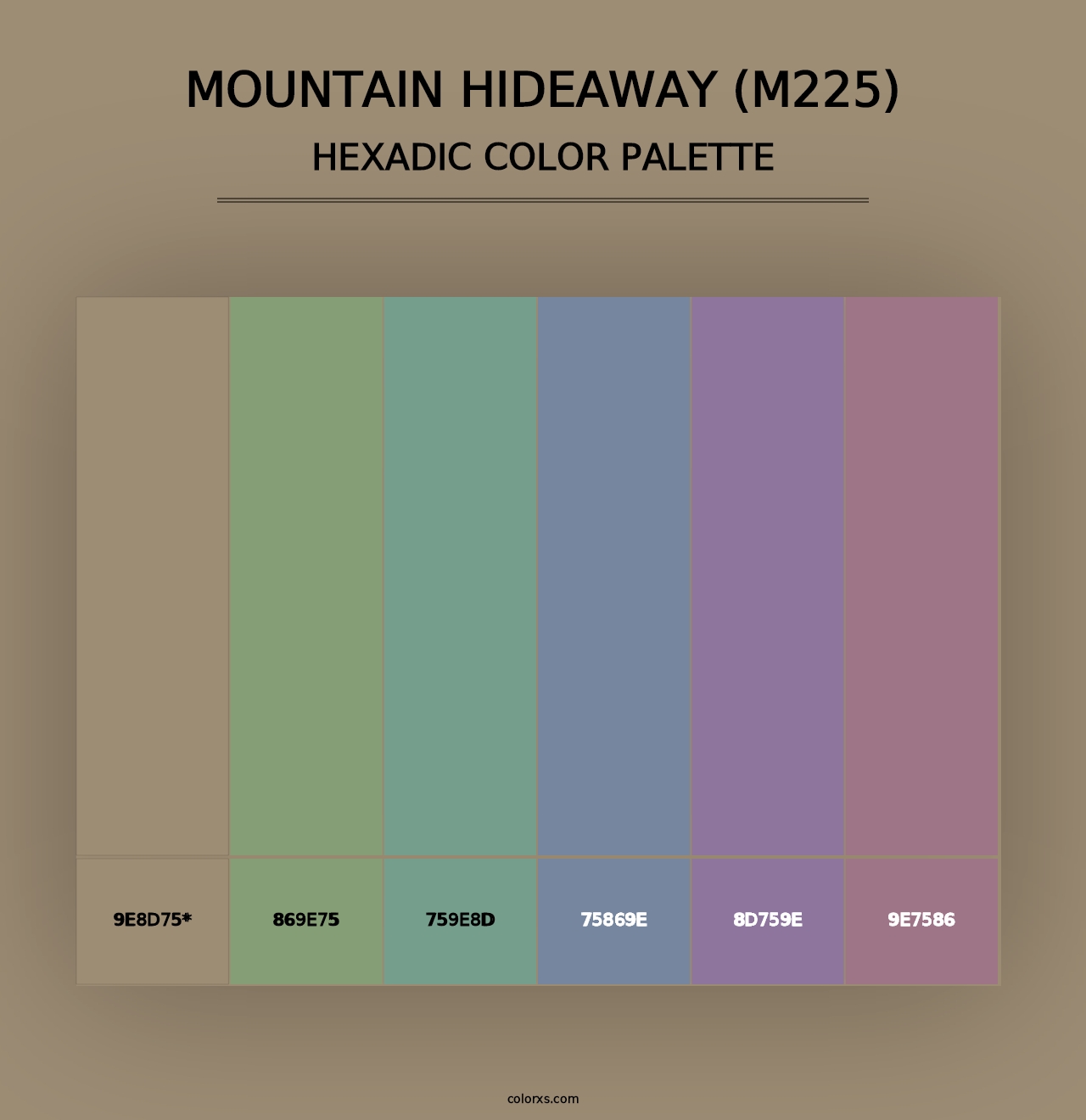 Mountain Hideaway (M225) - Hexadic Color Palette