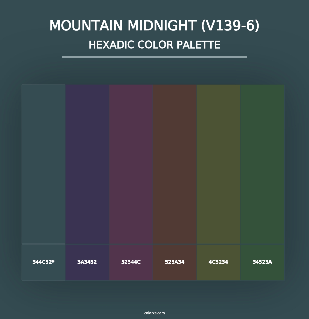 Mountain Midnight (V139-6) - Hexadic Color Palette