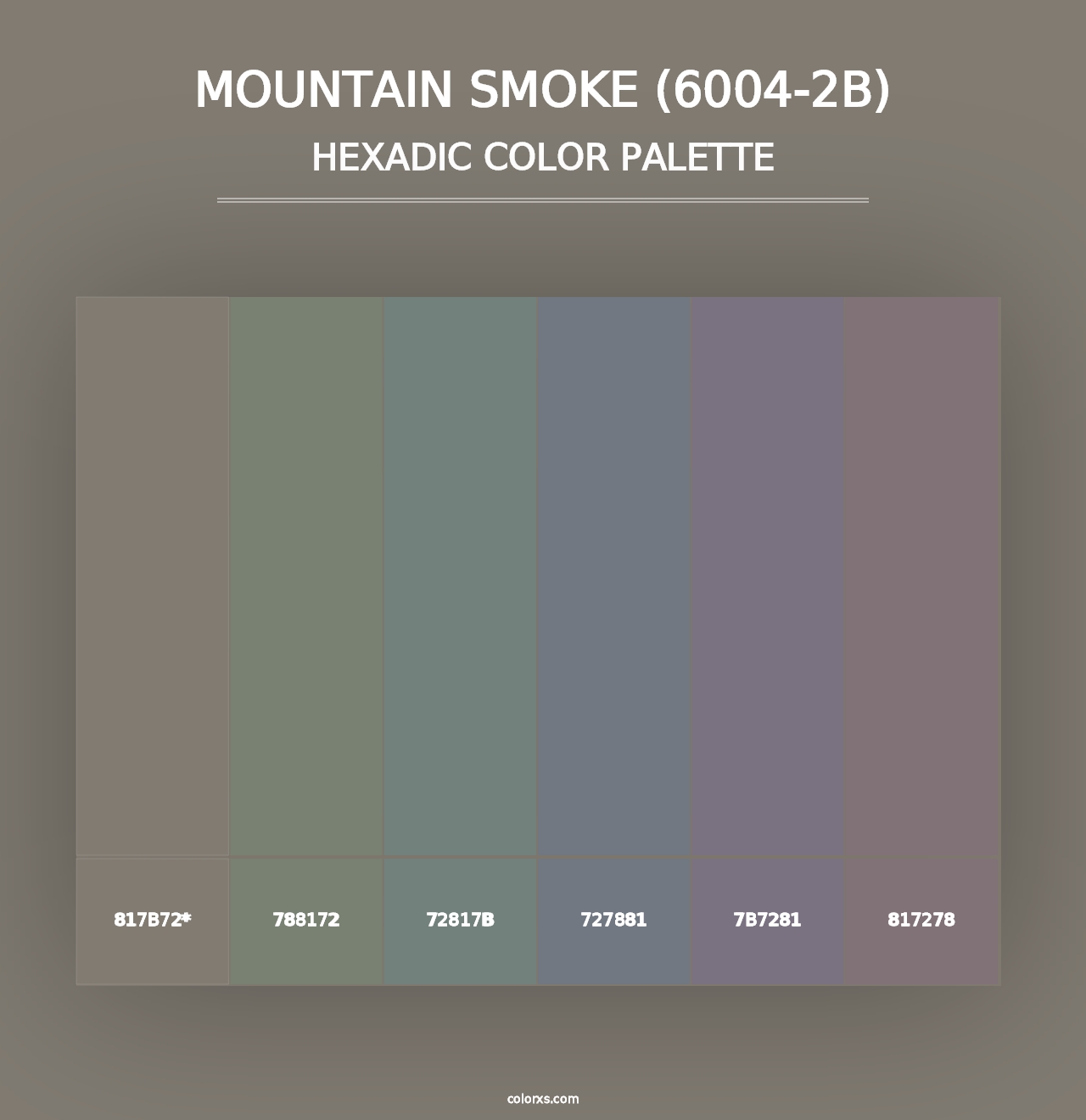 Mountain Smoke (6004-2B) - Hexadic Color Palette