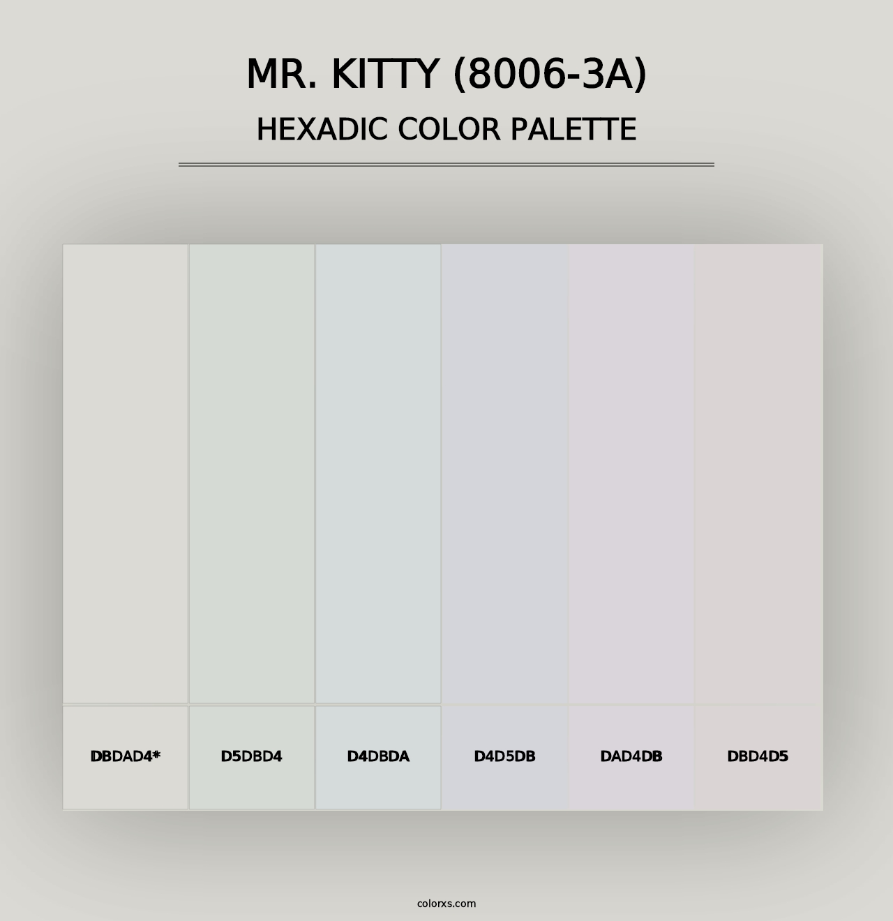 Mr. Kitty (8006-3A) - Hexadic Color Palette