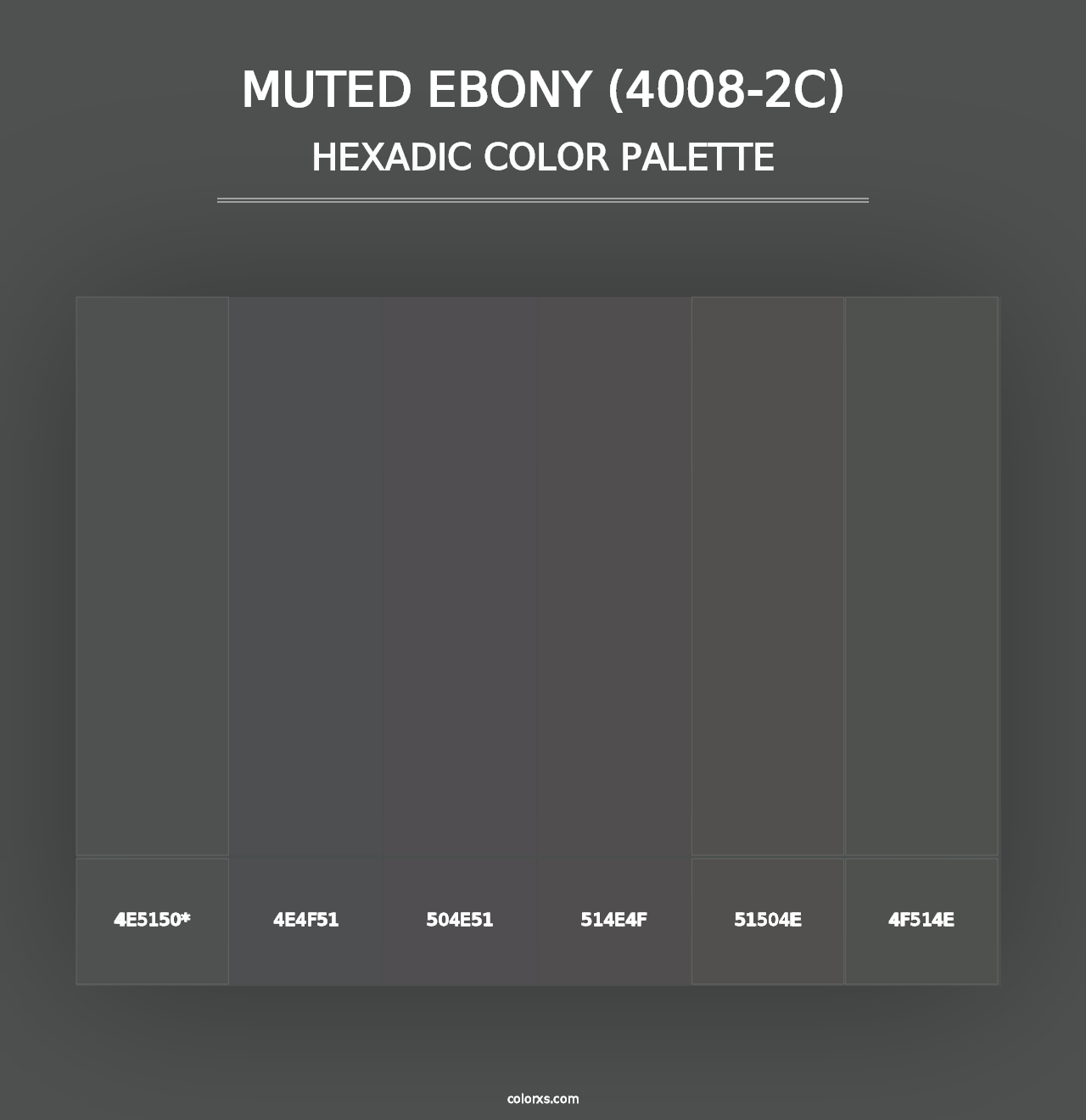 Muted Ebony (4008-2C) - Hexadic Color Palette