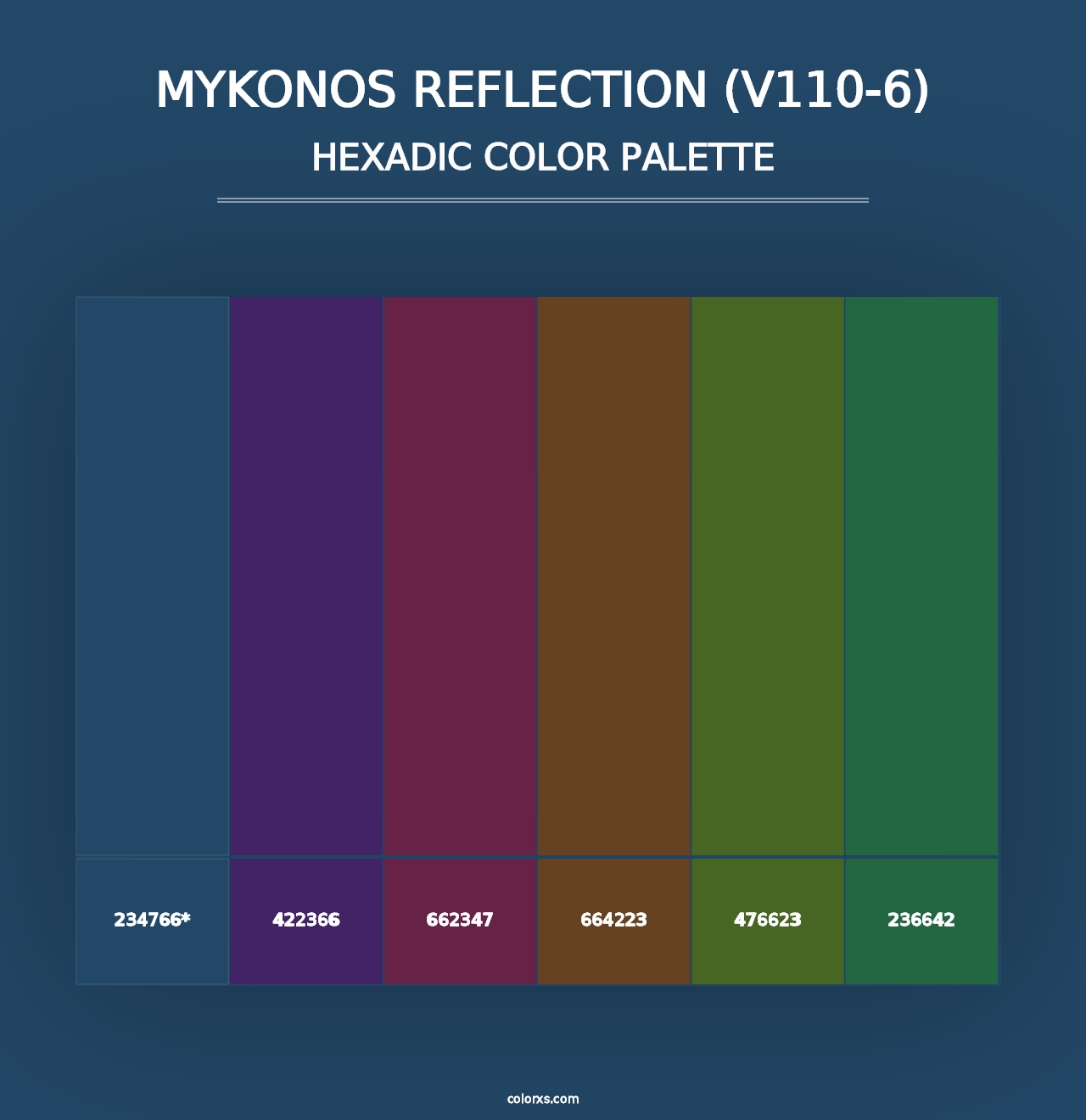 Mykonos Reflection (V110-6) - Hexadic Color Palette