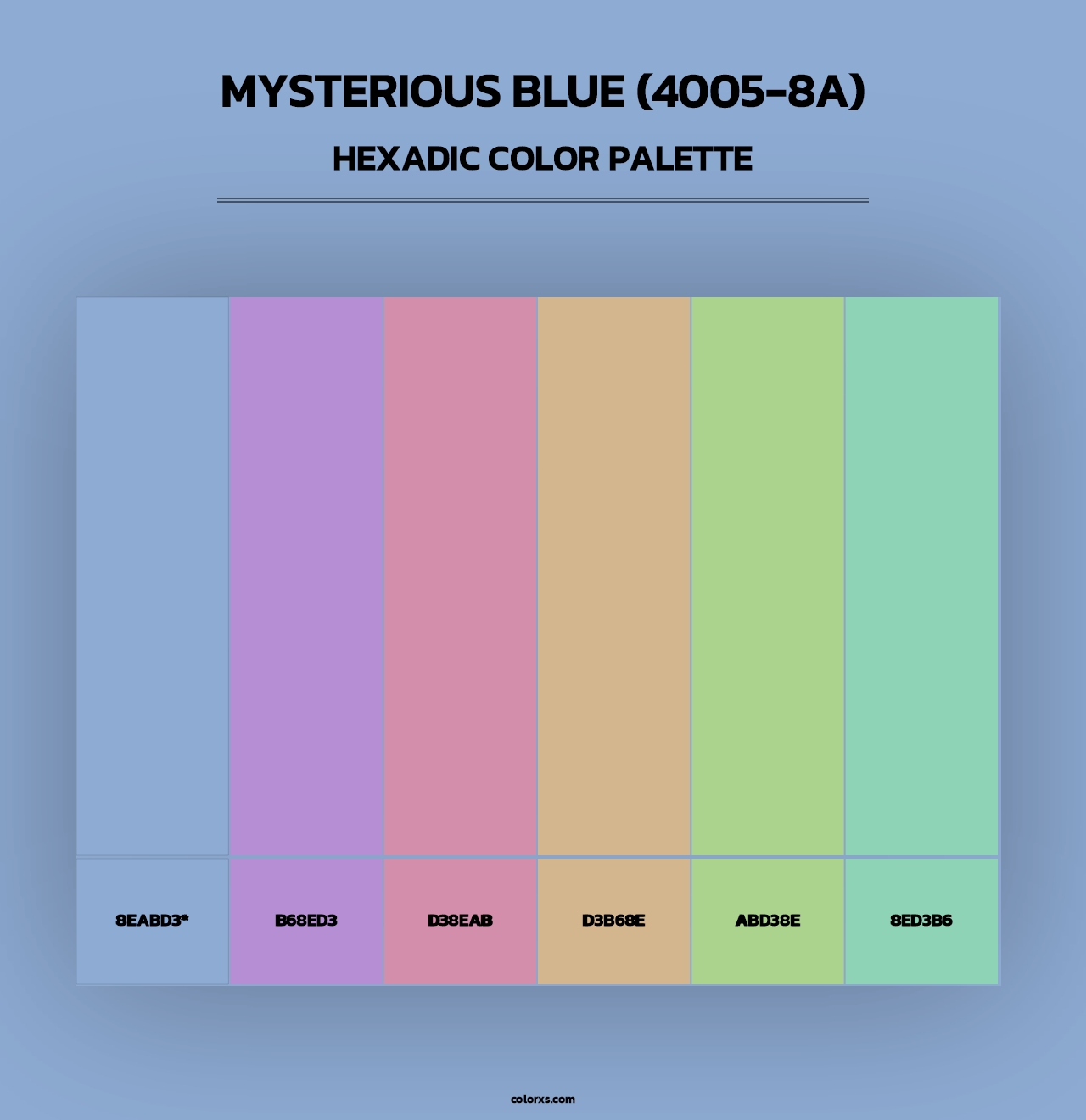 Mysterious Blue (4005-8A) - Hexadic Color Palette