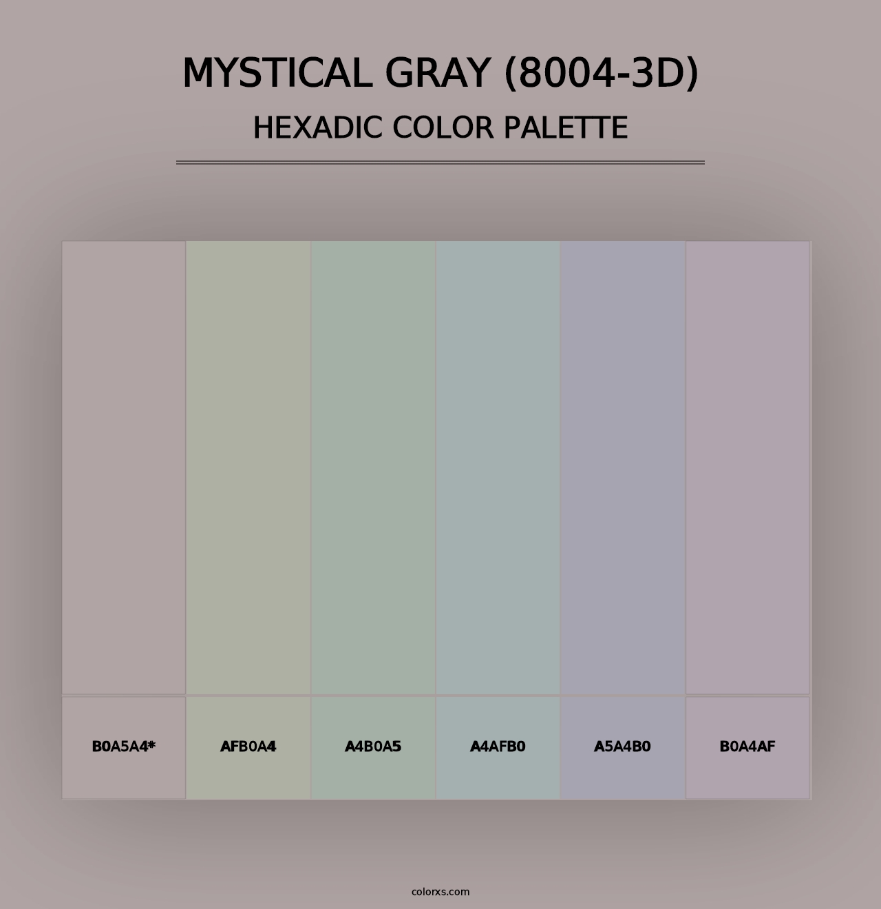 Mystical Gray (8004-3D) - Hexadic Color Palette