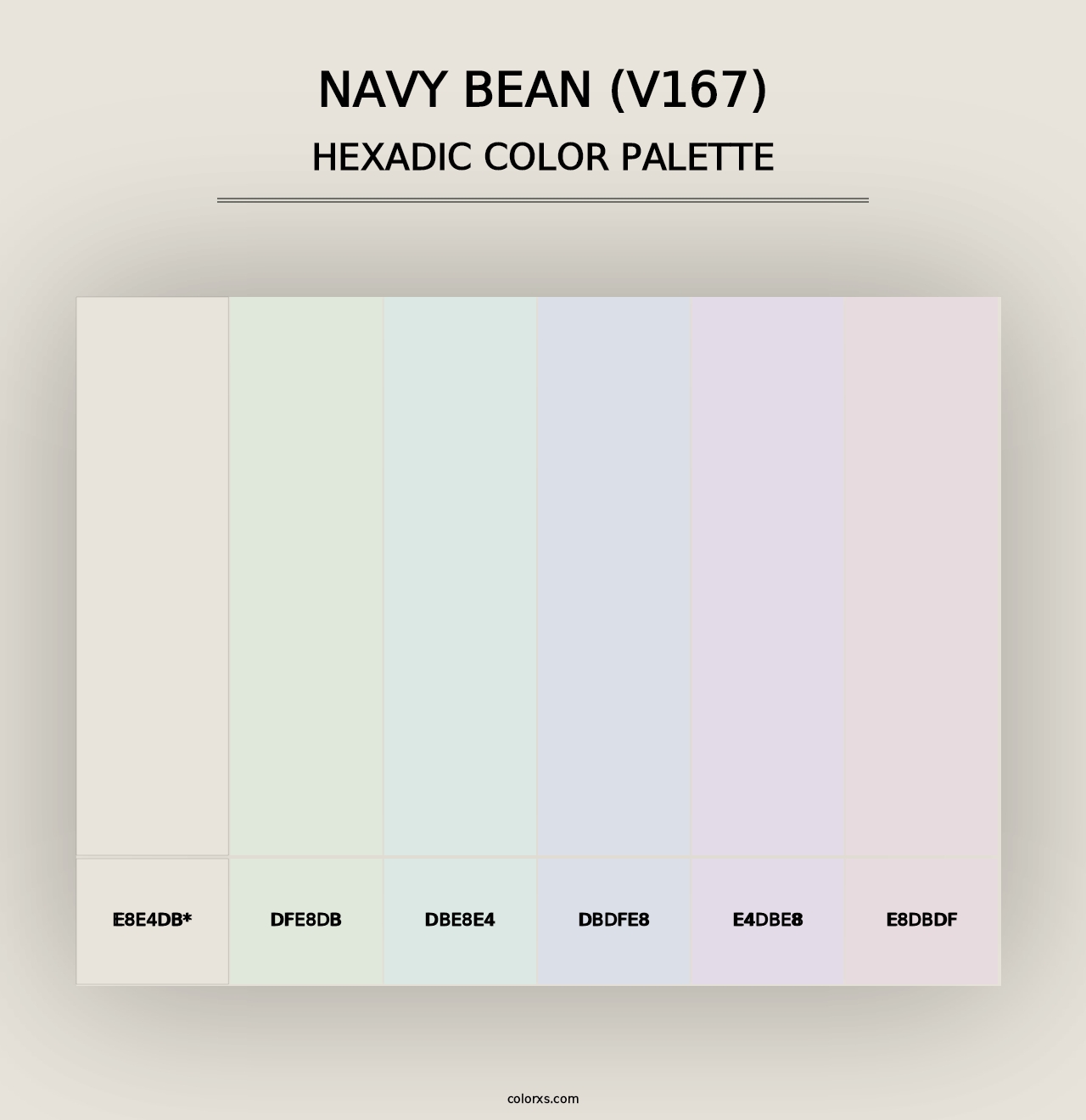 Navy Bean (V167) - Hexadic Color Palette