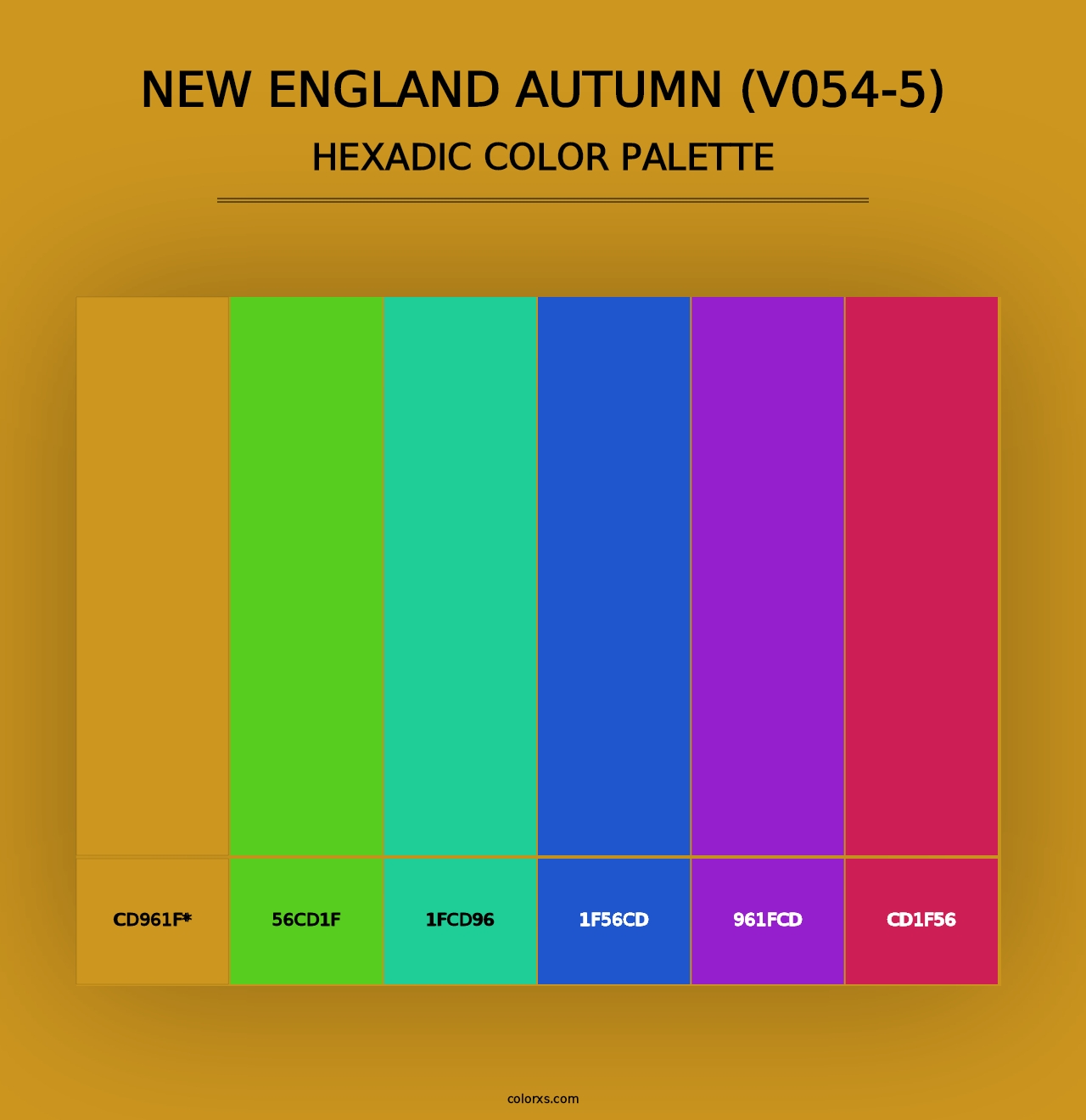 New England Autumn (V054-5) - Hexadic Color Palette