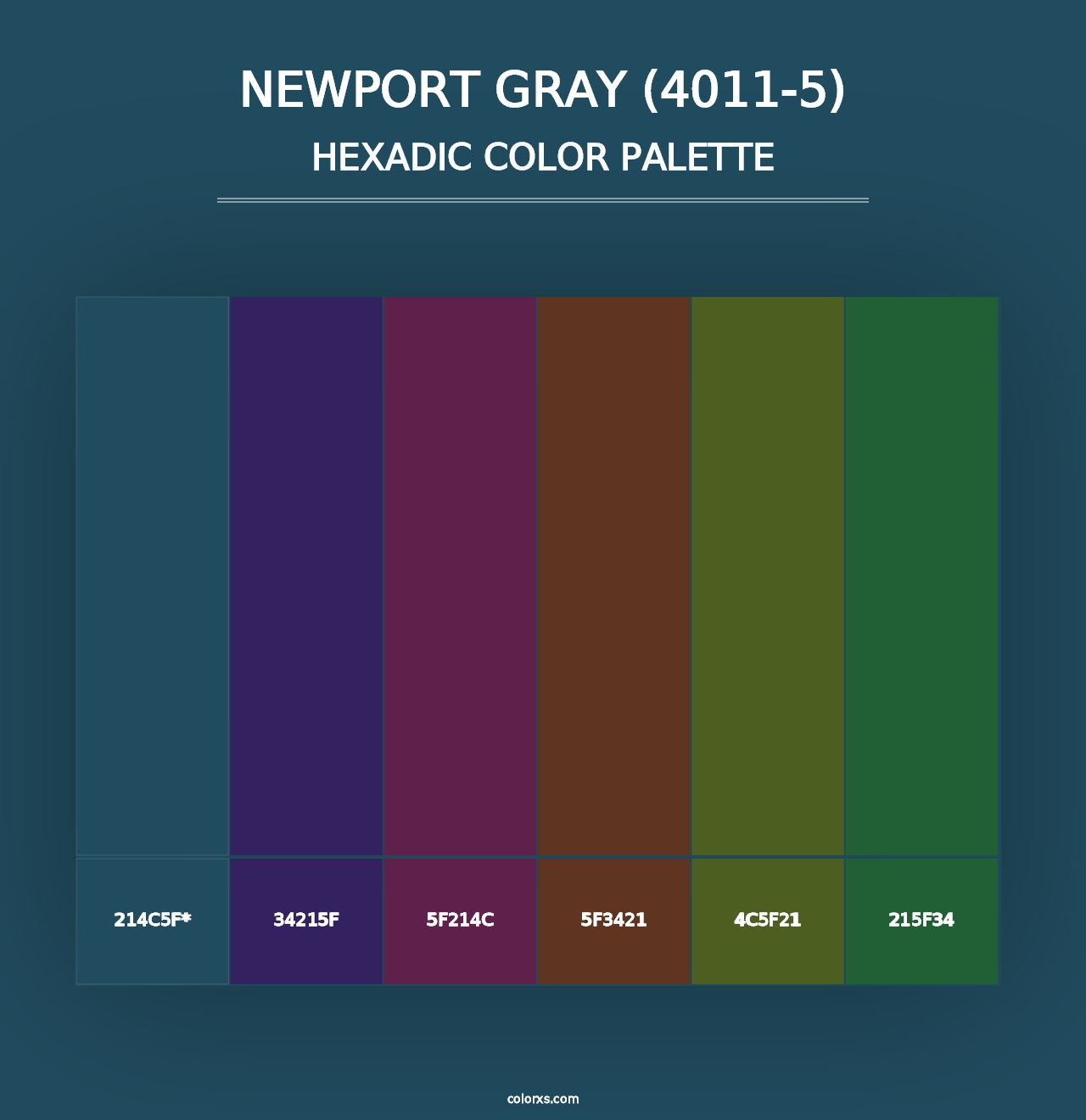 Newport Gray (4011-5) - Hexadic Color Palette