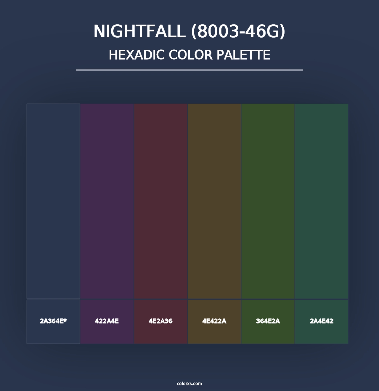 Nightfall (8003-46G) - Hexadic Color Palette