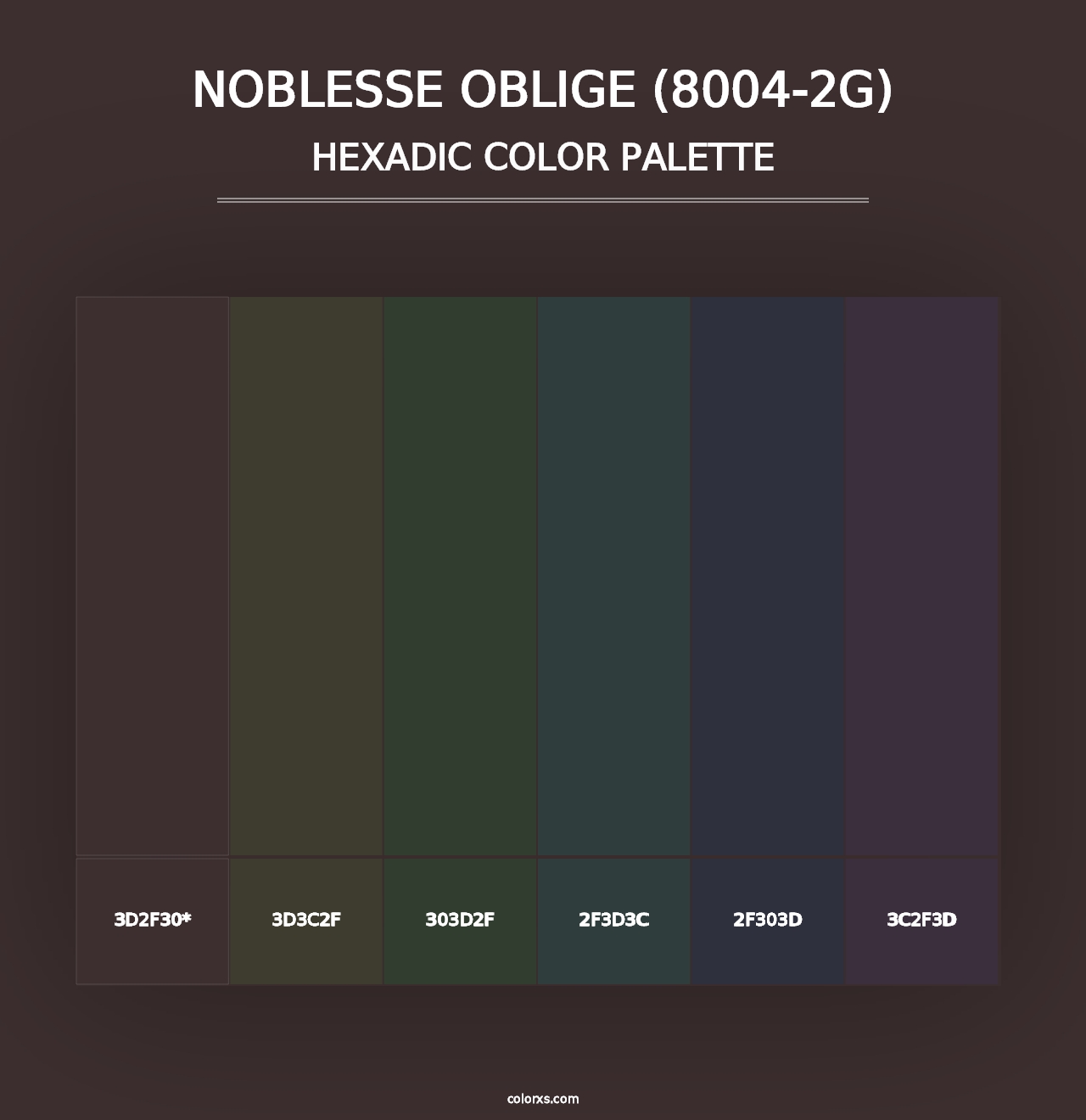 Noblesse Oblige (8004-2G) - Hexadic Color Palette