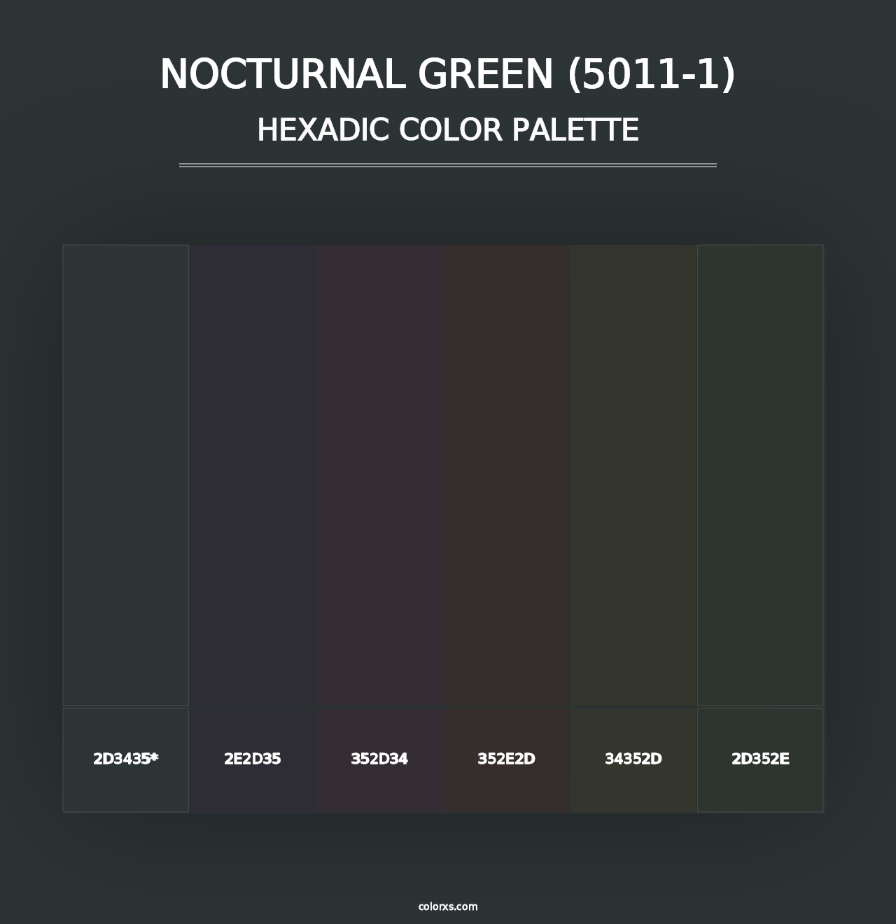 Nocturnal Green (5011-1) - Hexadic Color Palette