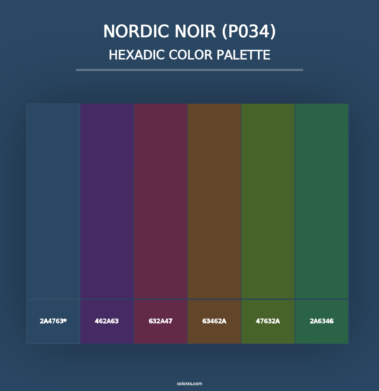 Nordic Noir (P034) - Hexadic Color Palette