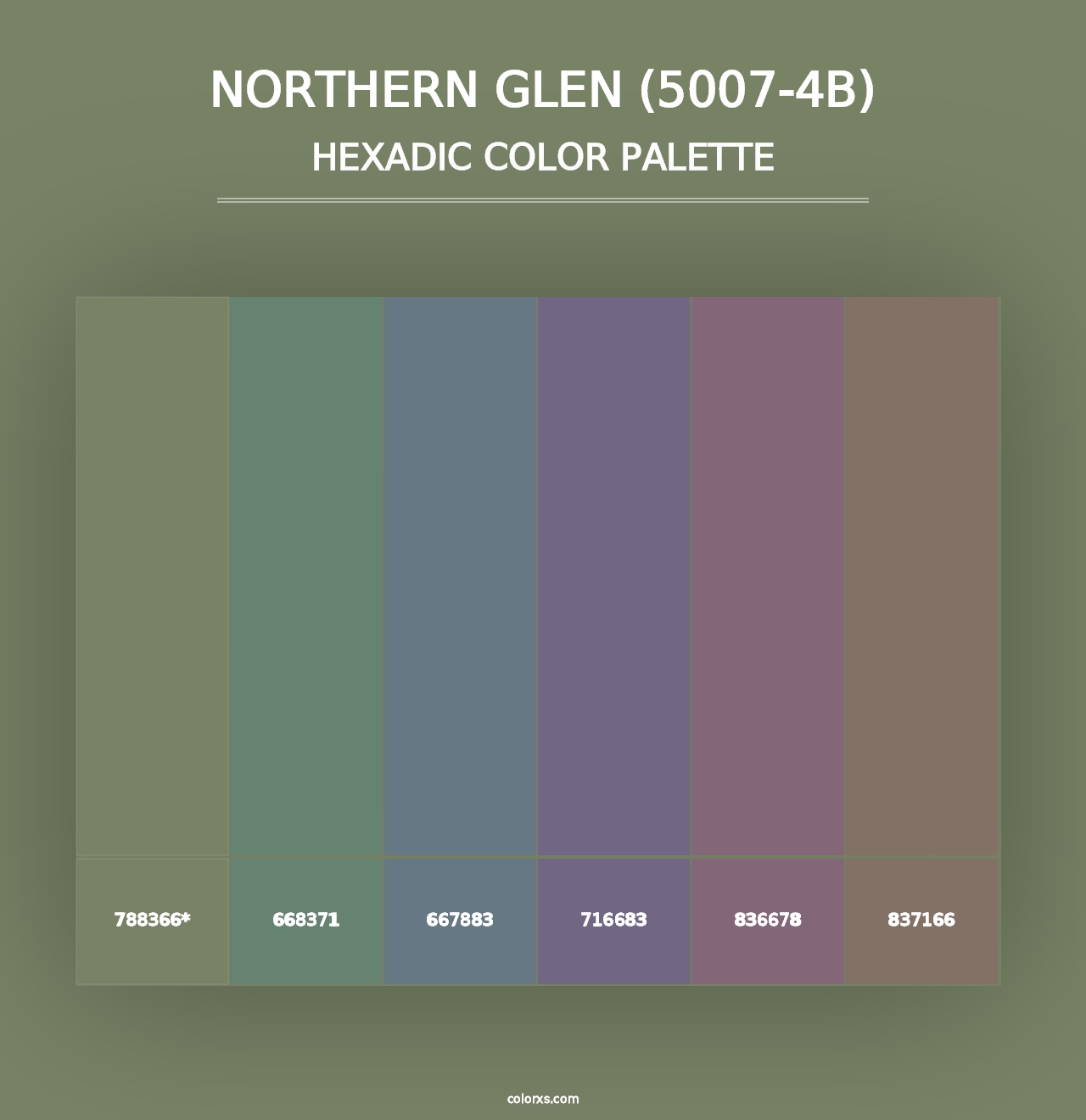 Northern Glen (5007-4B) - Hexadic Color Palette