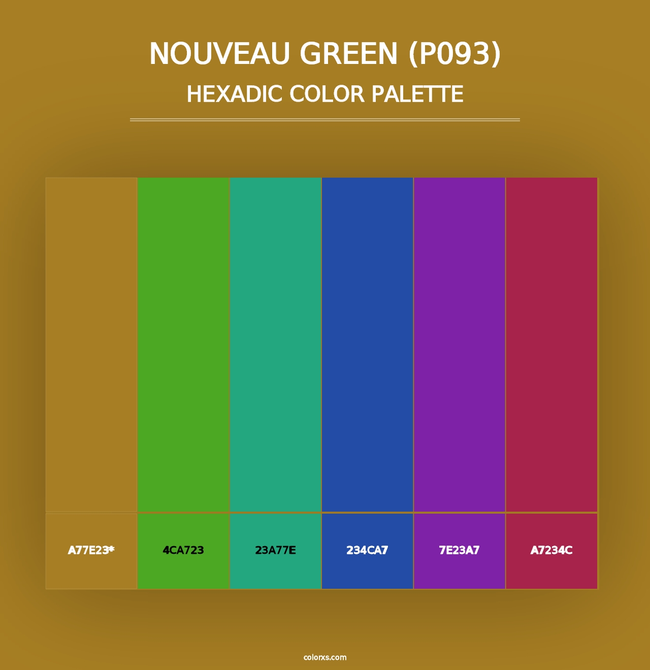 Nouveau Green (P093) - Hexadic Color Palette