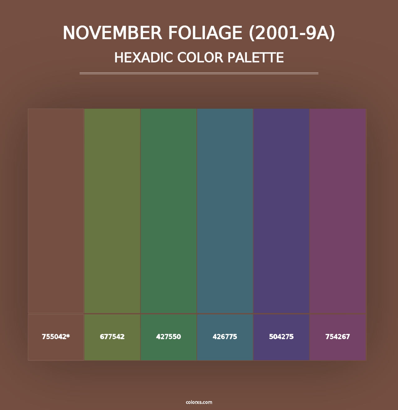 November Foliage (2001-9A) - Hexadic Color Palette