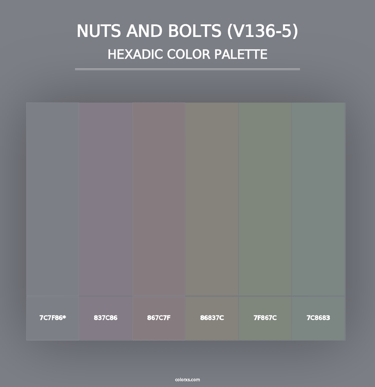 Nuts and Bolts (V136-5) - Hexadic Color Palette