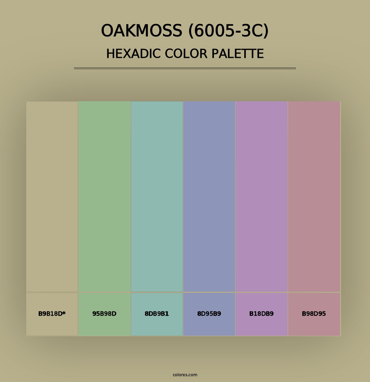 Oakmoss (6005-3C) - Hexadic Color Palette