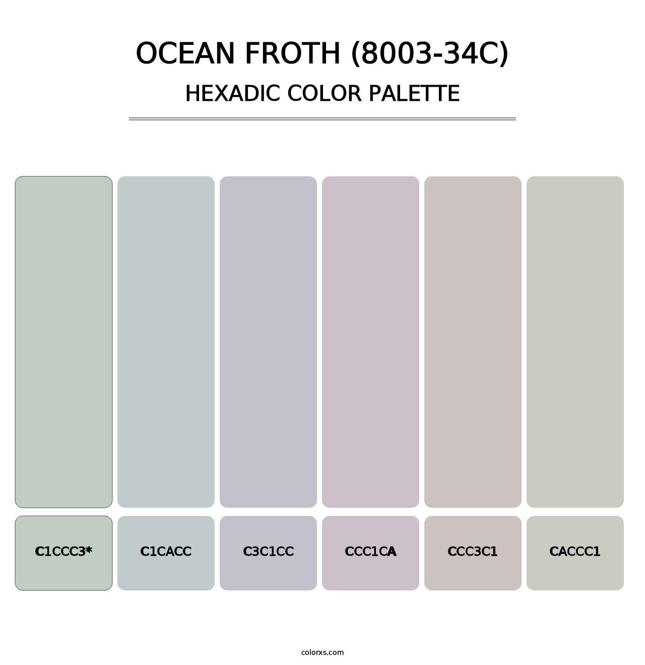 Ocean Froth (8003-34C) - Hexadic Color Palette