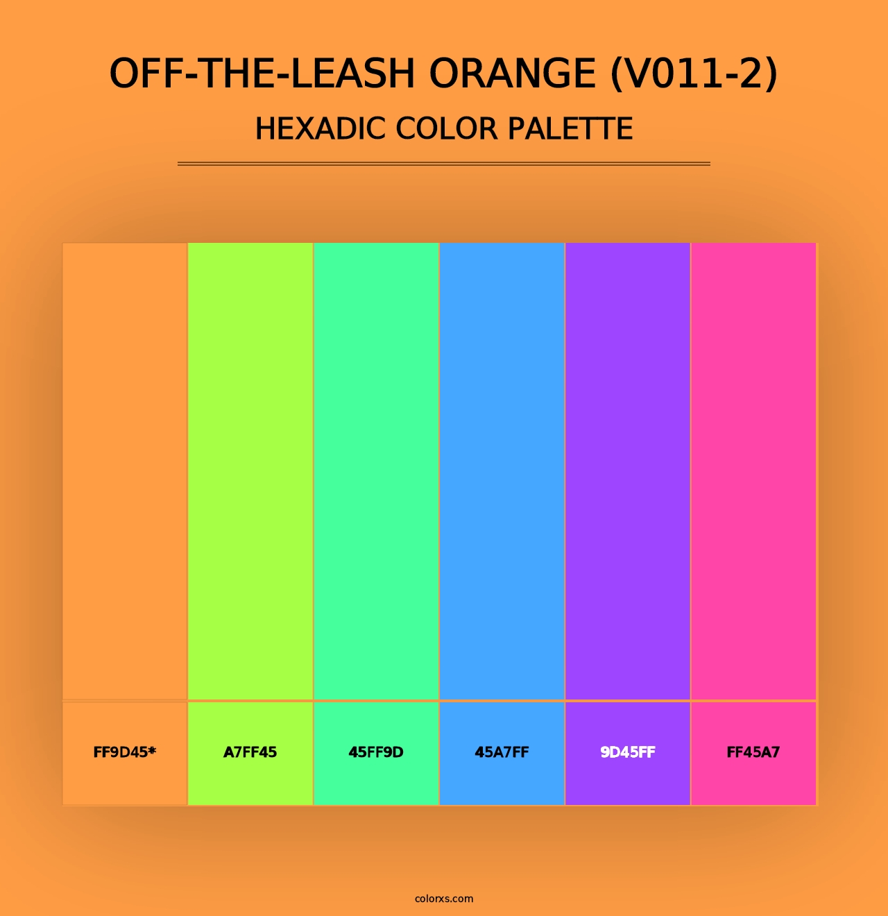 Off-the-Leash Orange (V011-2) - Hexadic Color Palette