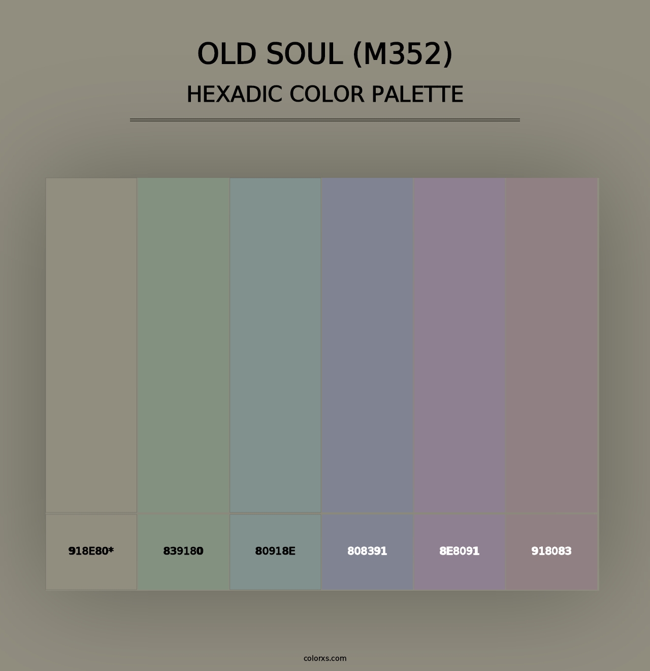 Old Soul (M352) - Hexadic Color Palette