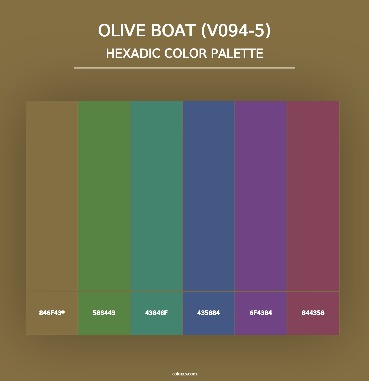 Olive Boat (V094-5) - Hexadic Color Palette