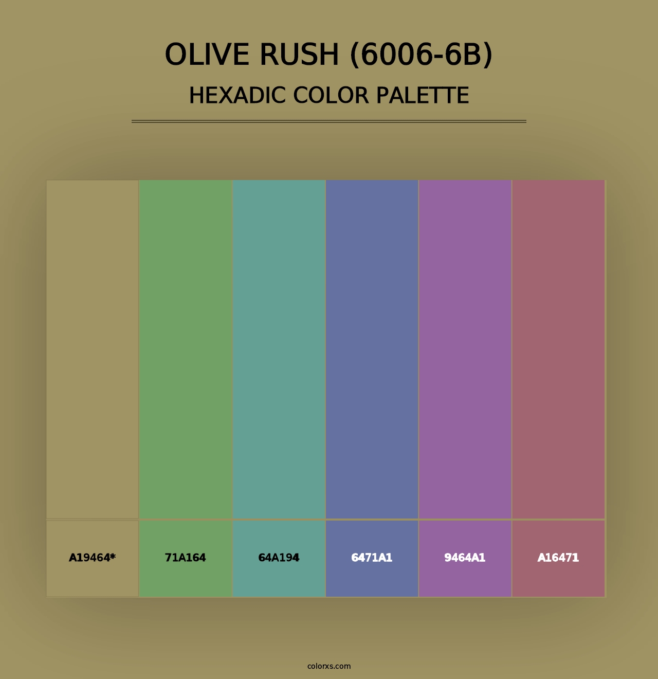 Olive Rush (6006-6B) - Hexadic Color Palette