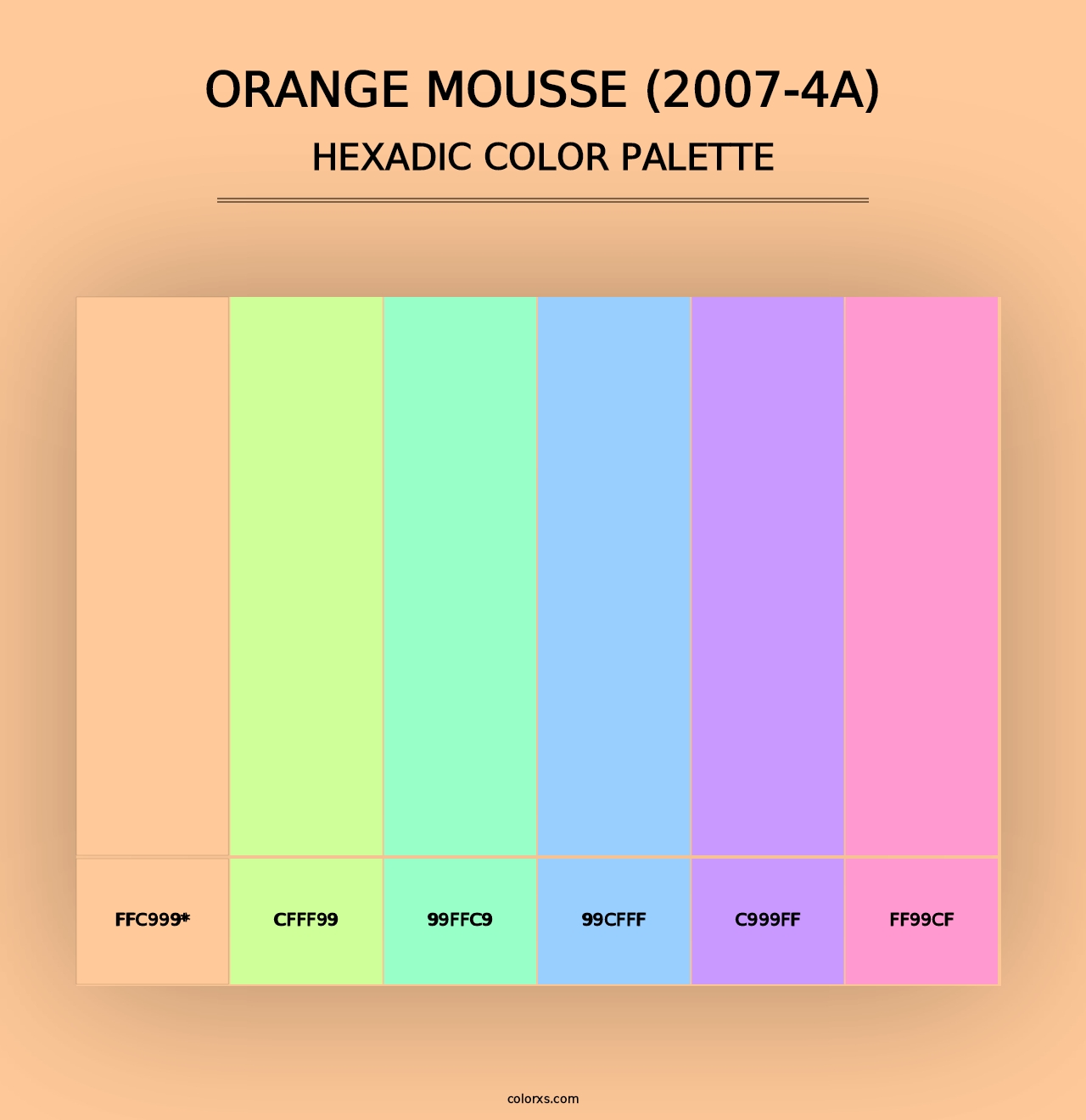 Orange Mousse (2007-4A) - Hexadic Color Palette