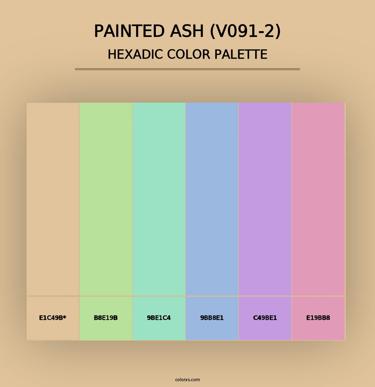 Painted Ash (V091-2) - Hexadic Color Palette