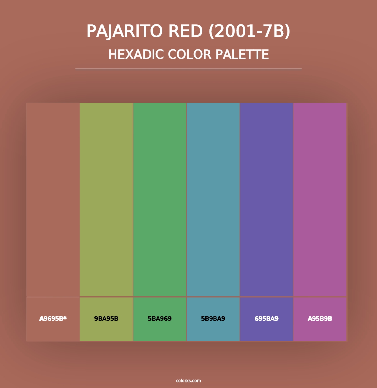 Pajarito Red (2001-7B) - Hexadic Color Palette