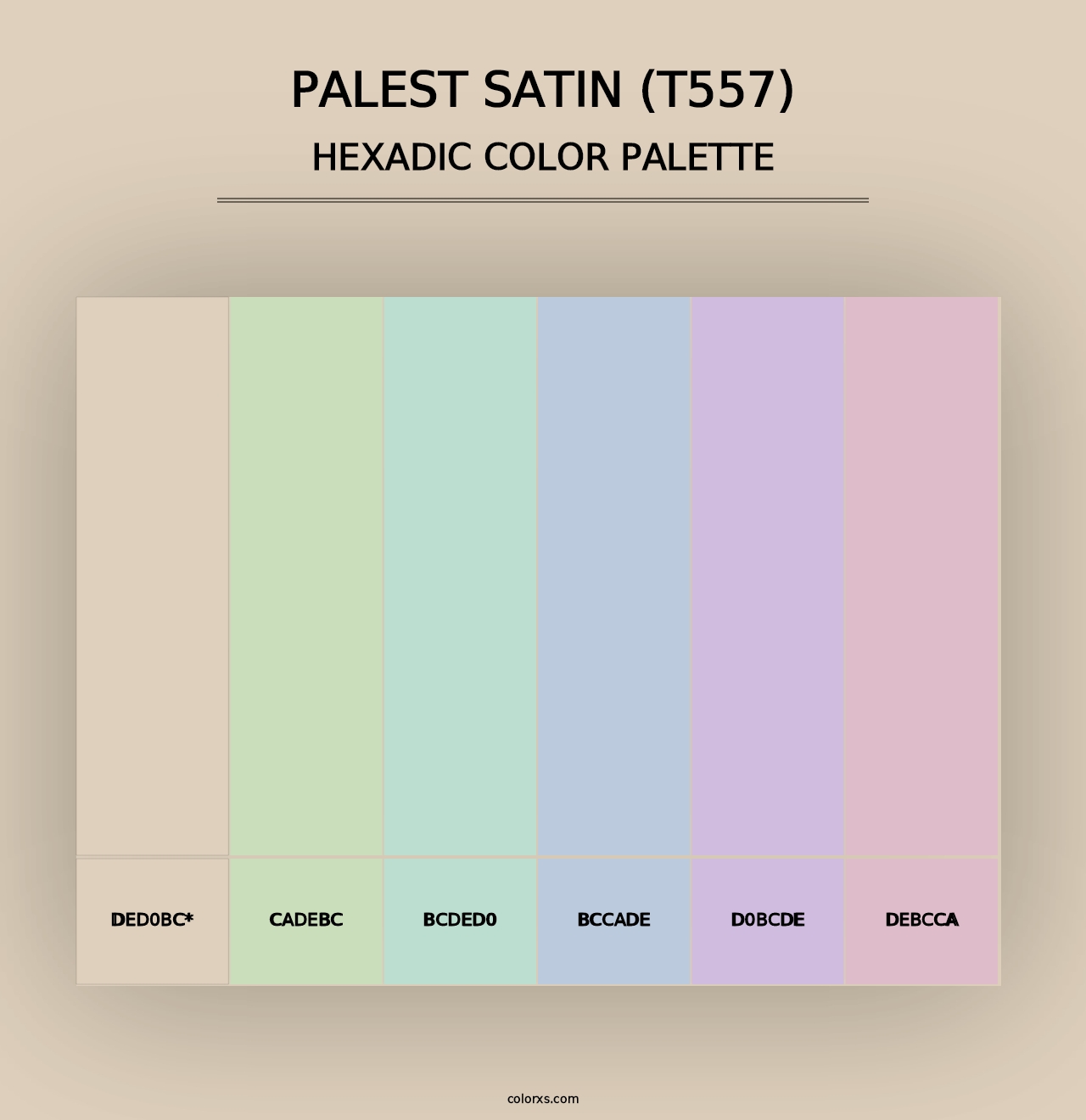 Palest Satin (T557) - Hexadic Color Palette