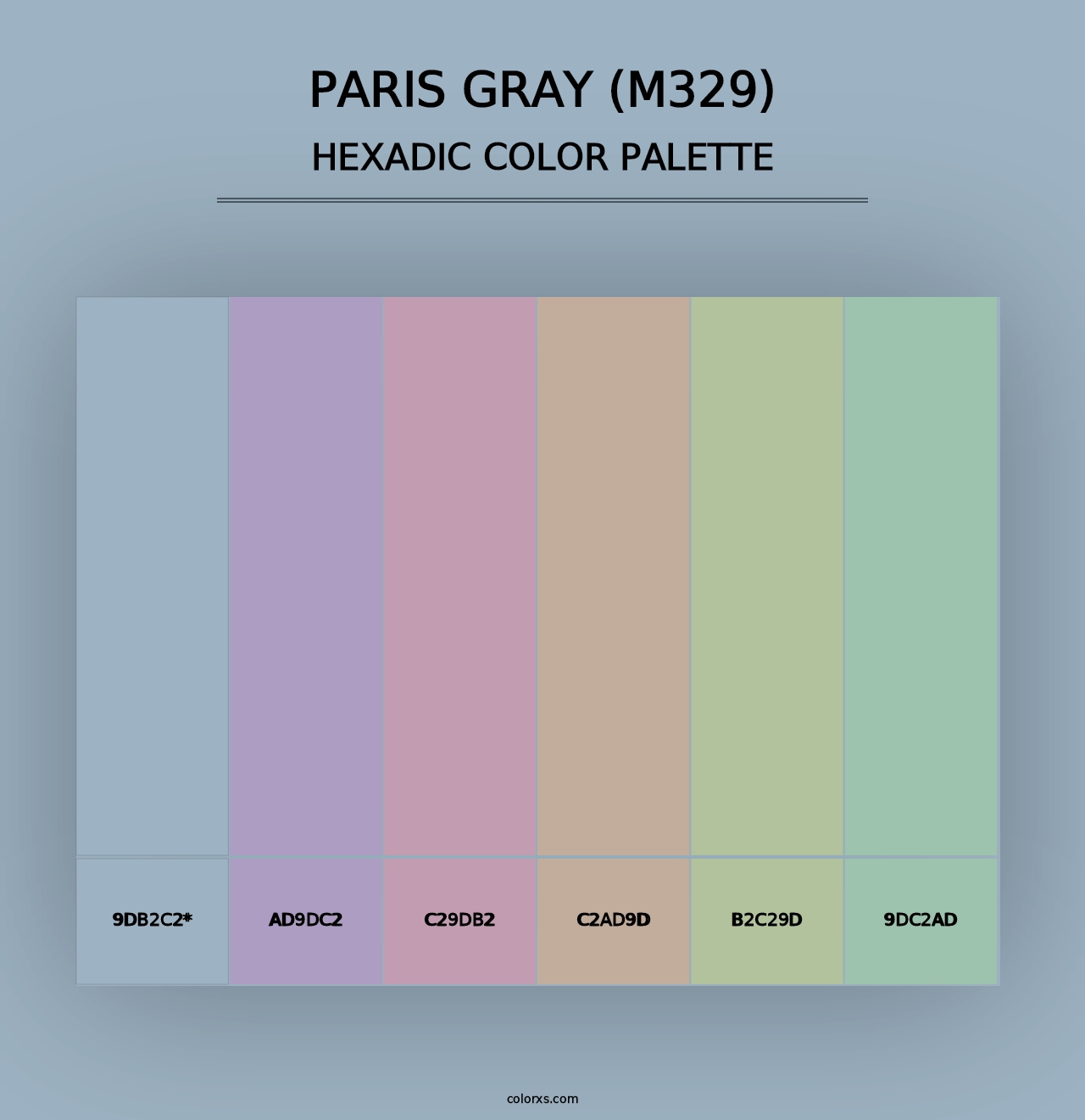 Paris Gray (M329) - Hexadic Color Palette