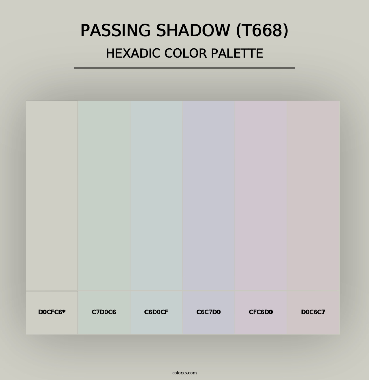 Passing Shadow (T668) - Hexadic Color Palette