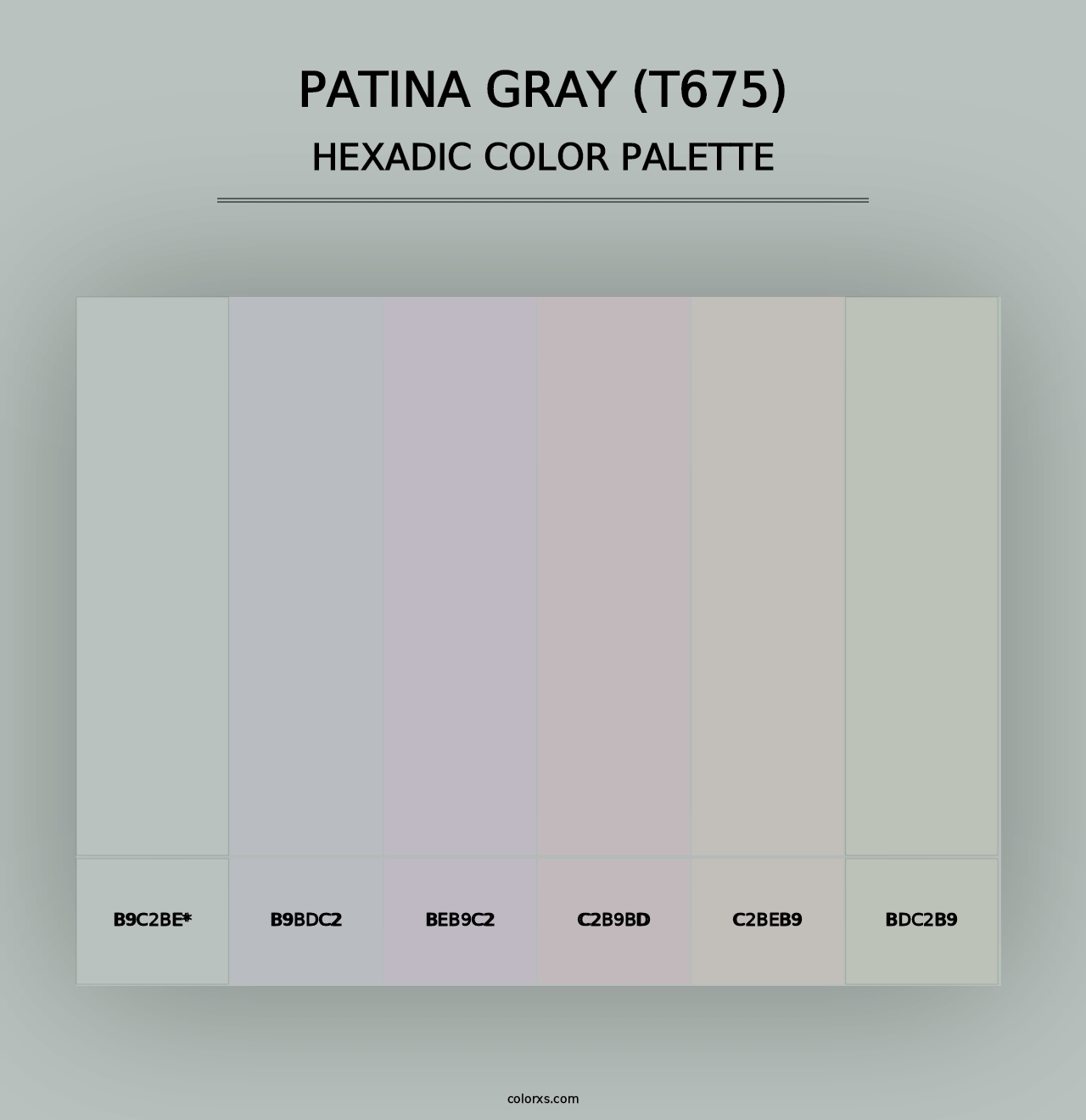 Patina Gray (T675) - Hexadic Color Palette