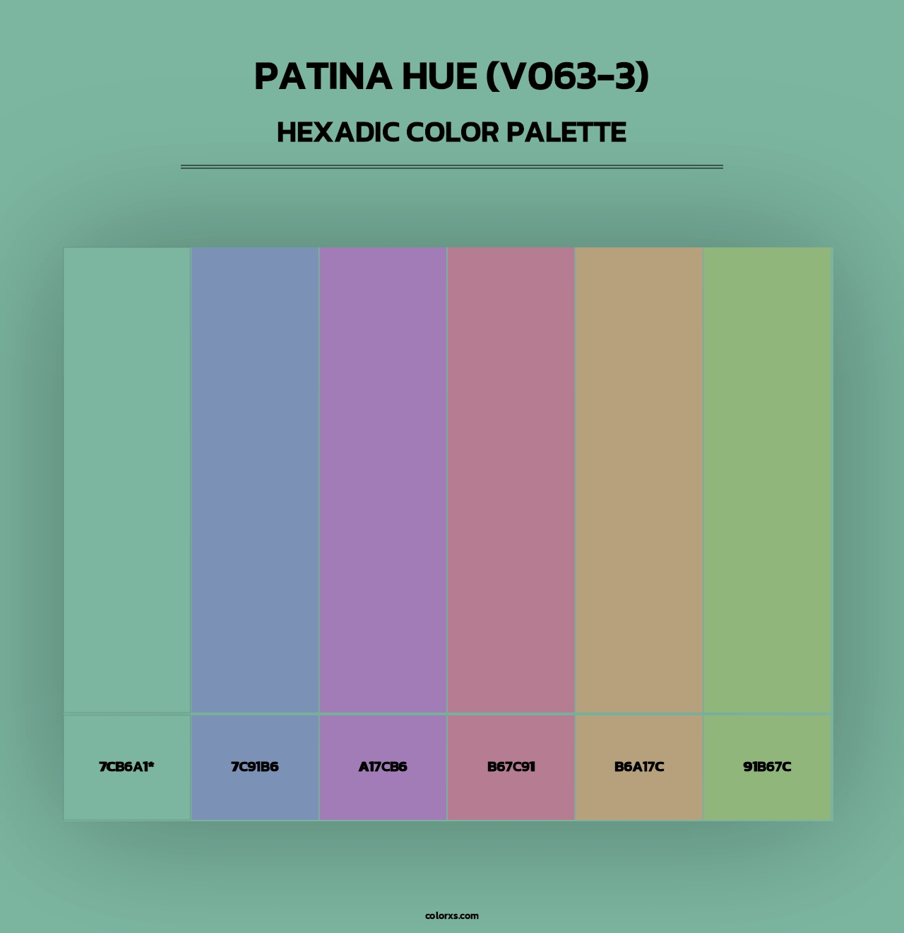 Patina Hue (V063-3) - Hexadic Color Palette