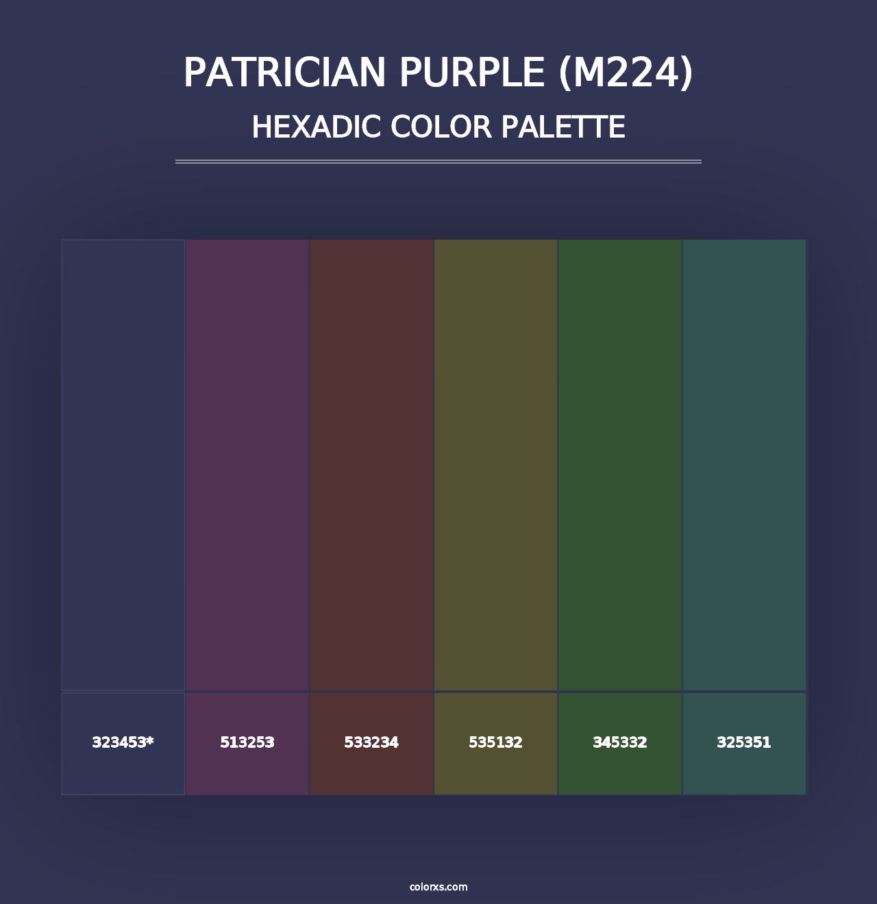 Patrician Purple (M224) - Hexadic Color Palette