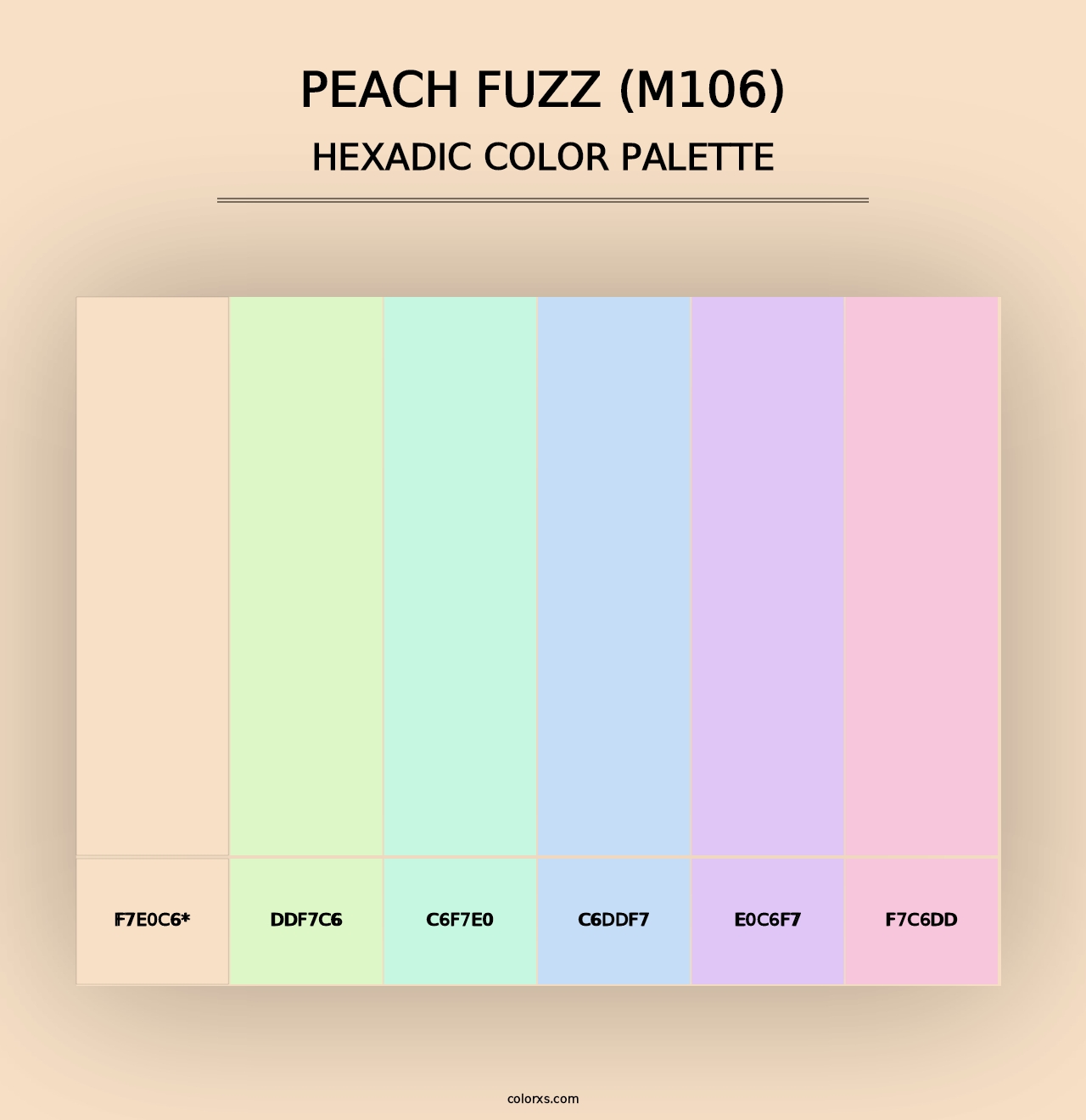 Peach Fuzz (M106) - Hexadic Color Palette