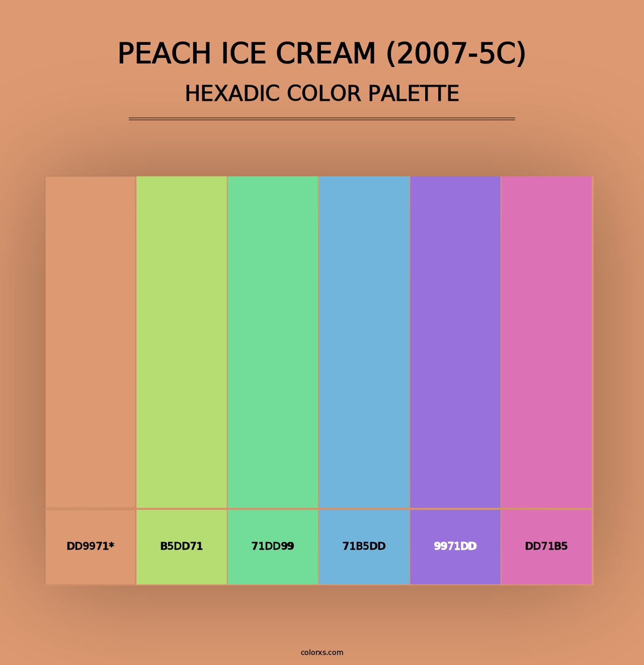 Peach Ice Cream (2007-5C) - Hexadic Color Palette