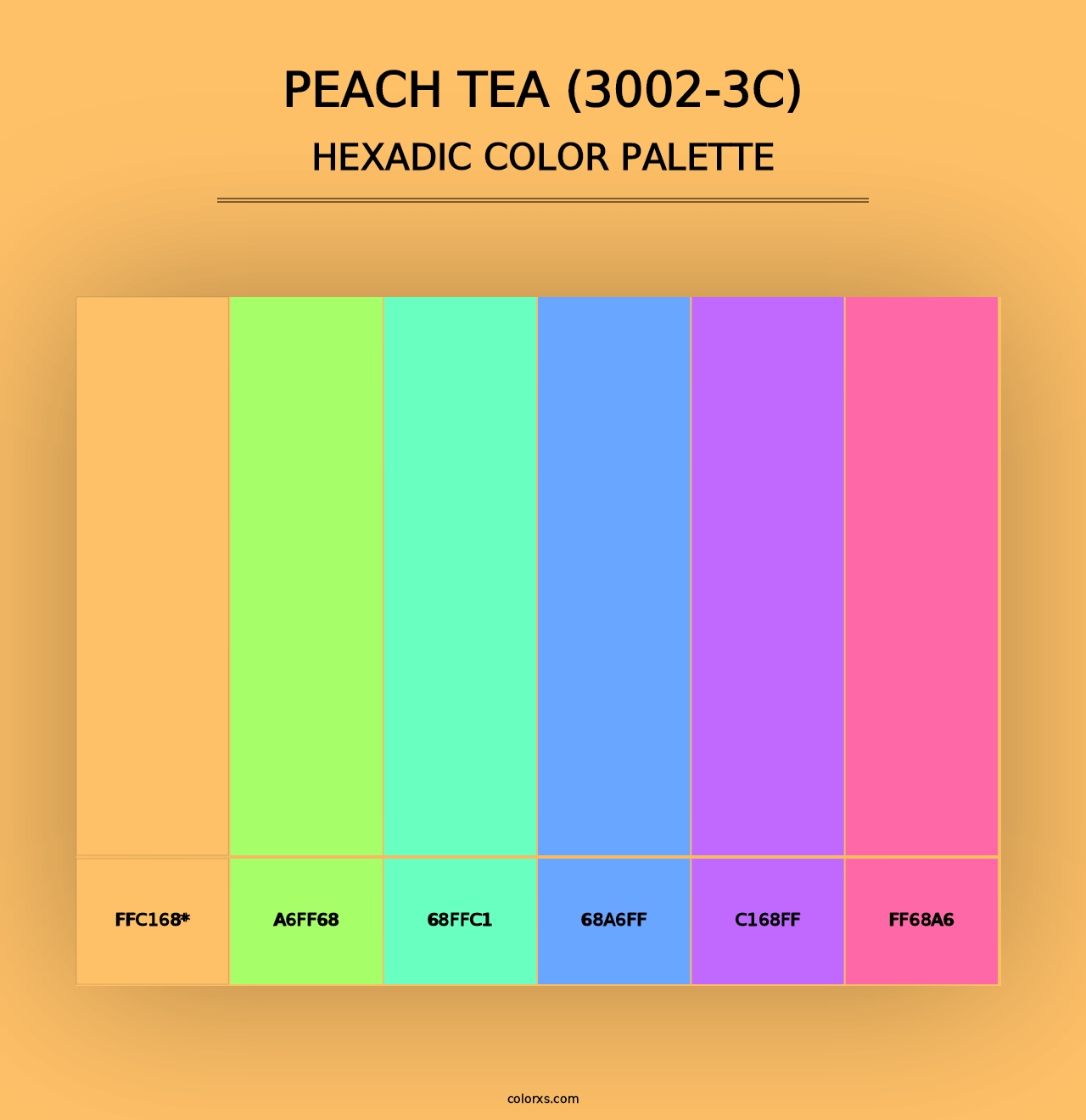 Peach Tea (3002-3C) - Hexadic Color Palette