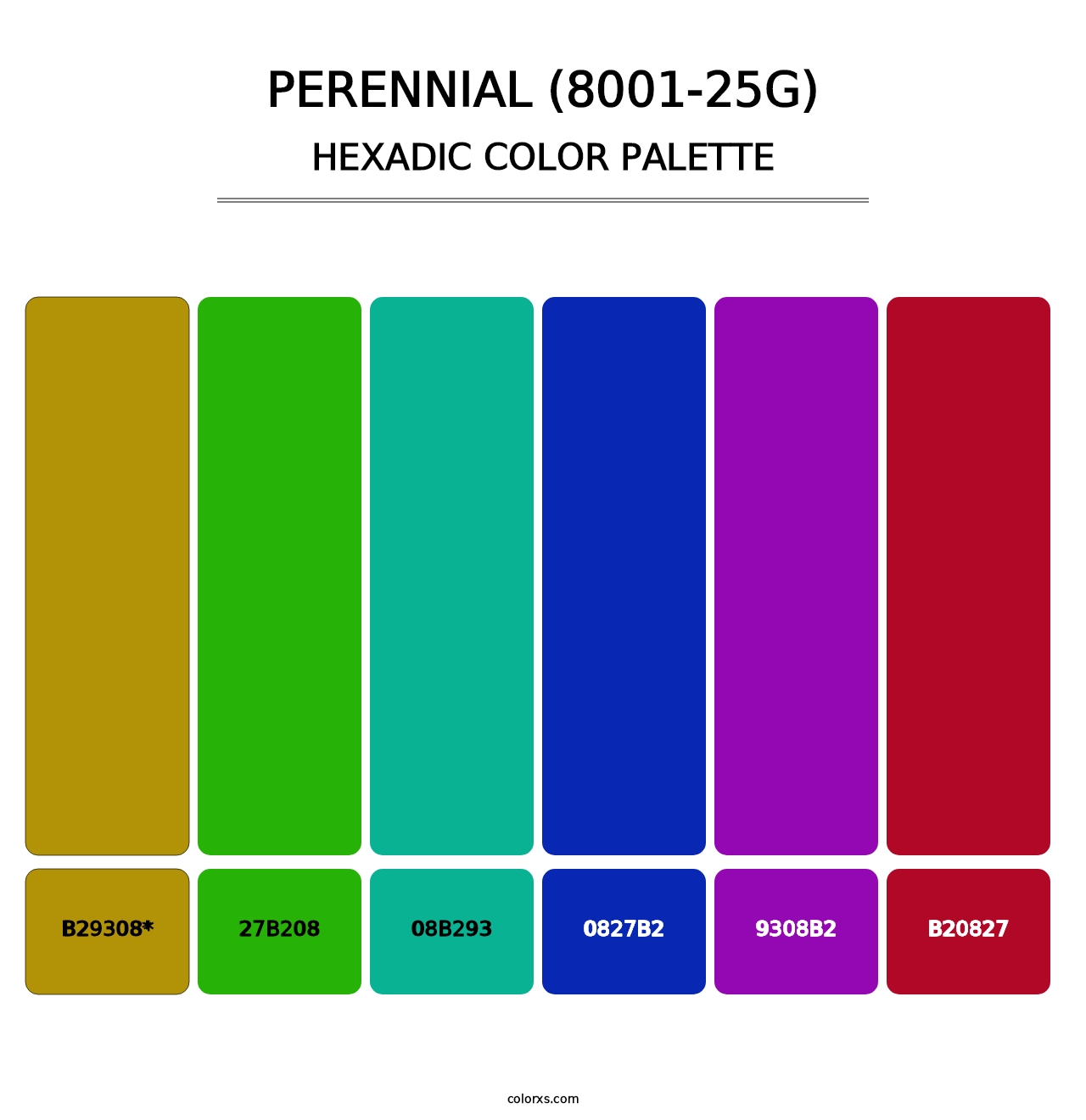 Perennial (8001-25G) - Hexadic Color Palette