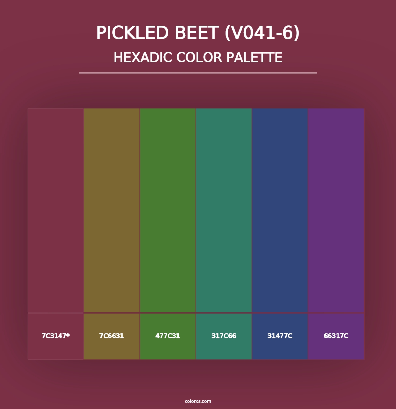 Pickled Beet (V041-6) - Hexadic Color Palette