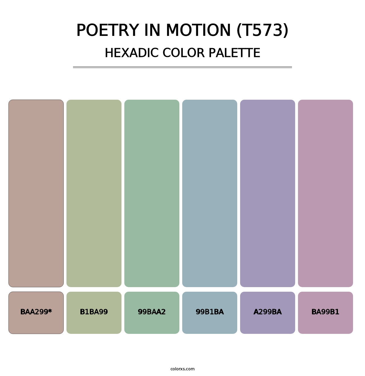 Poetry in Motion (T573) - Hexadic Color Palette