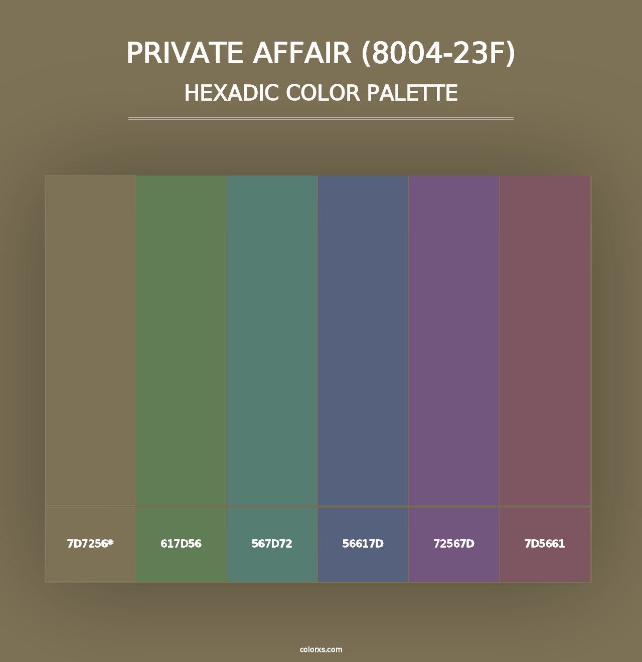 Private Affair (8004-23F) - Hexadic Color Palette