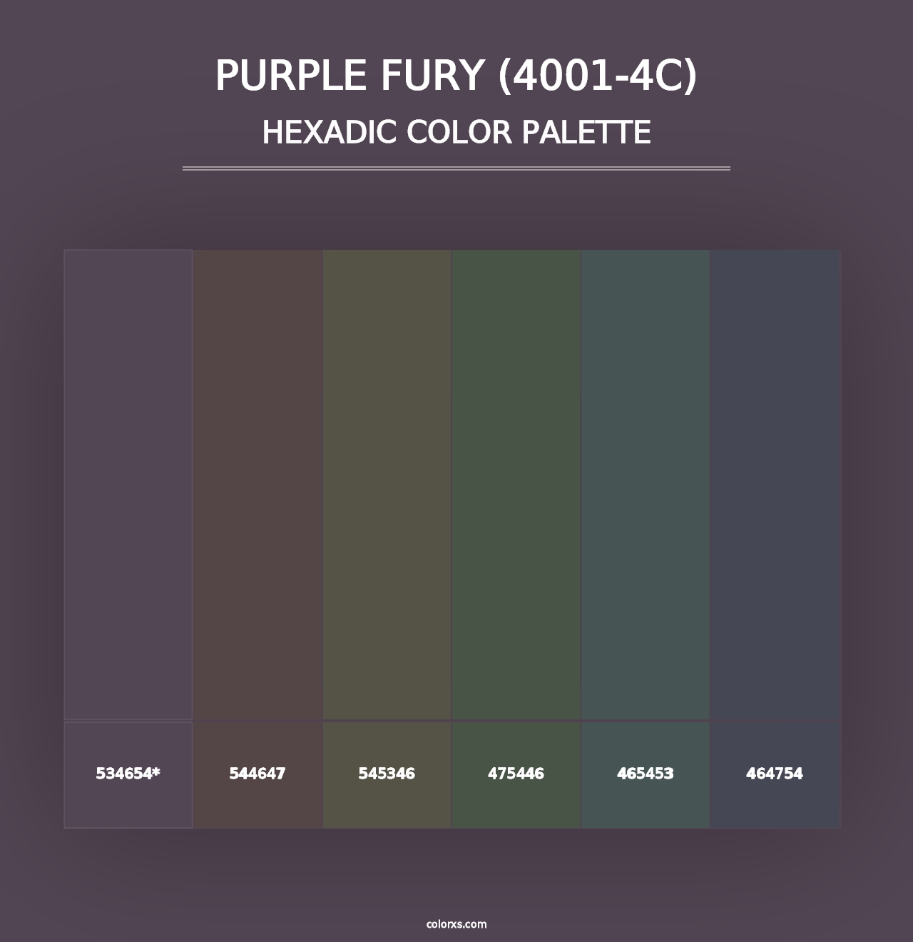 Purple Fury (4001-4C) - Hexadic Color Palette